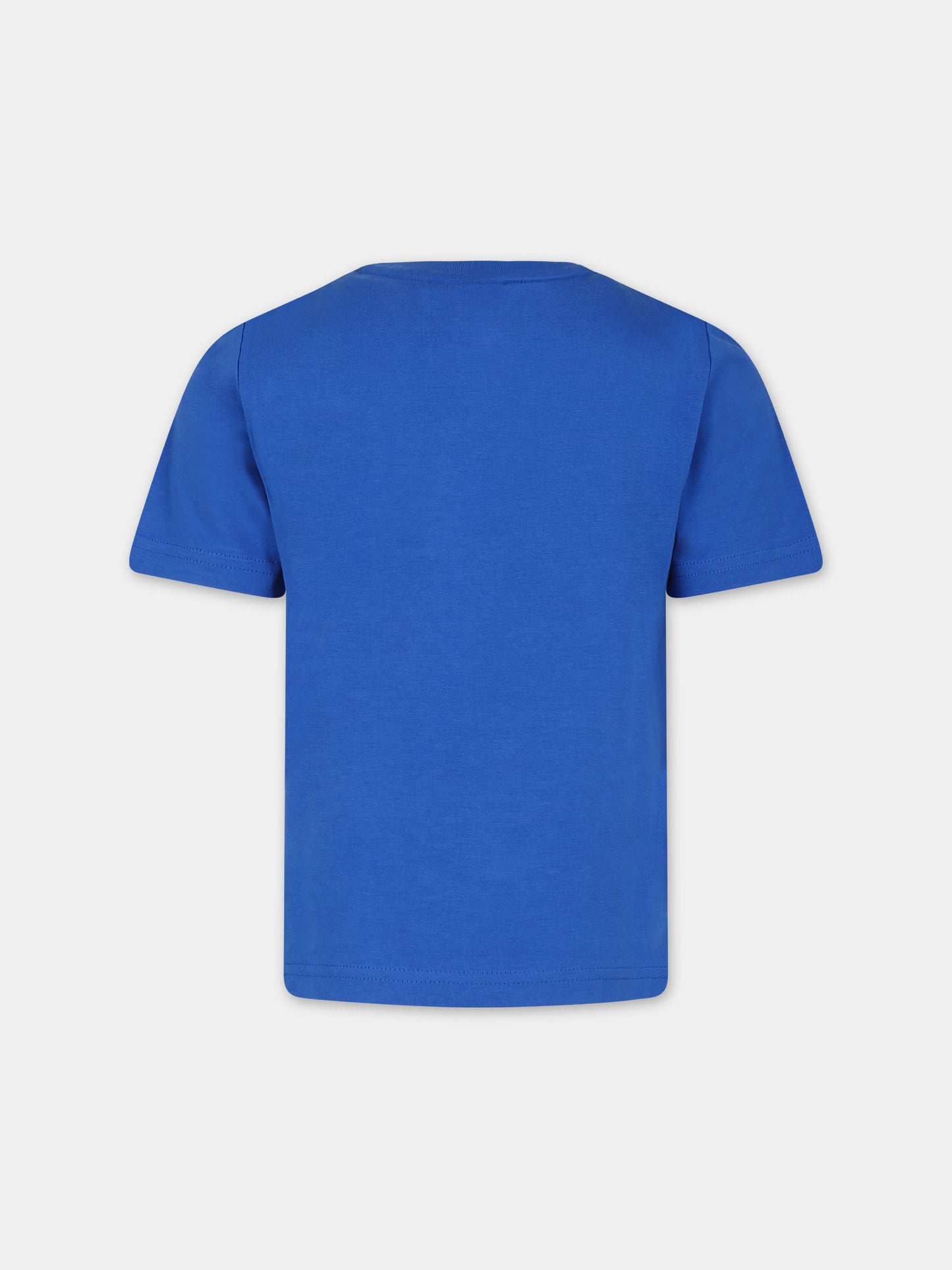 T-shirt blu per bambino con logo,Boss,J50718 872