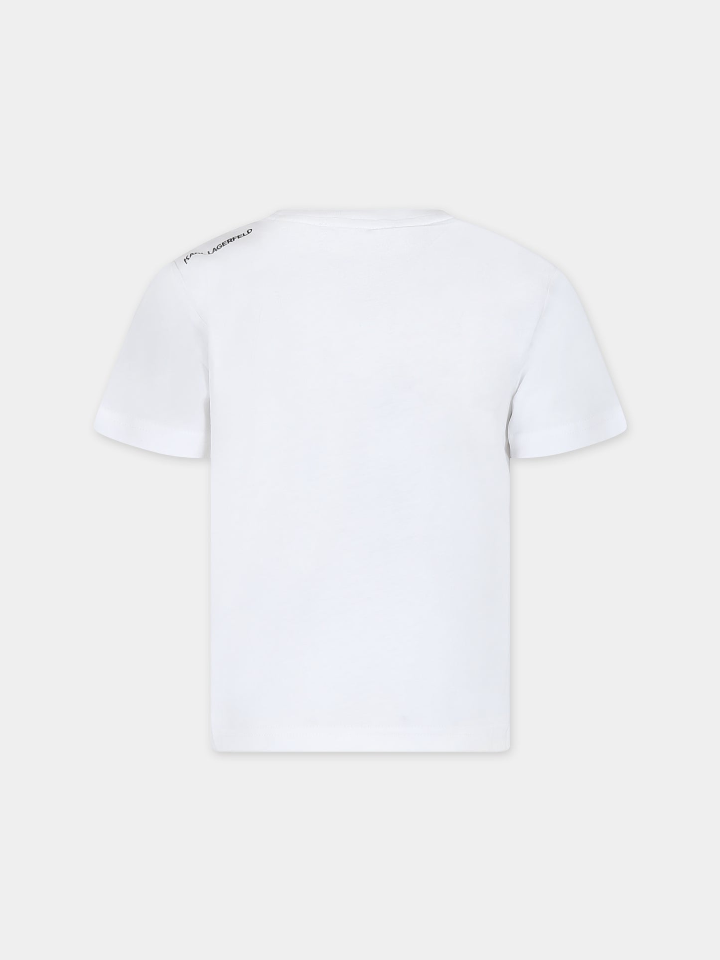 T-shirt bianca per bambini con stampa Karl e borsa da golf,Karl Lagerfeld Kids,Z30052 10P