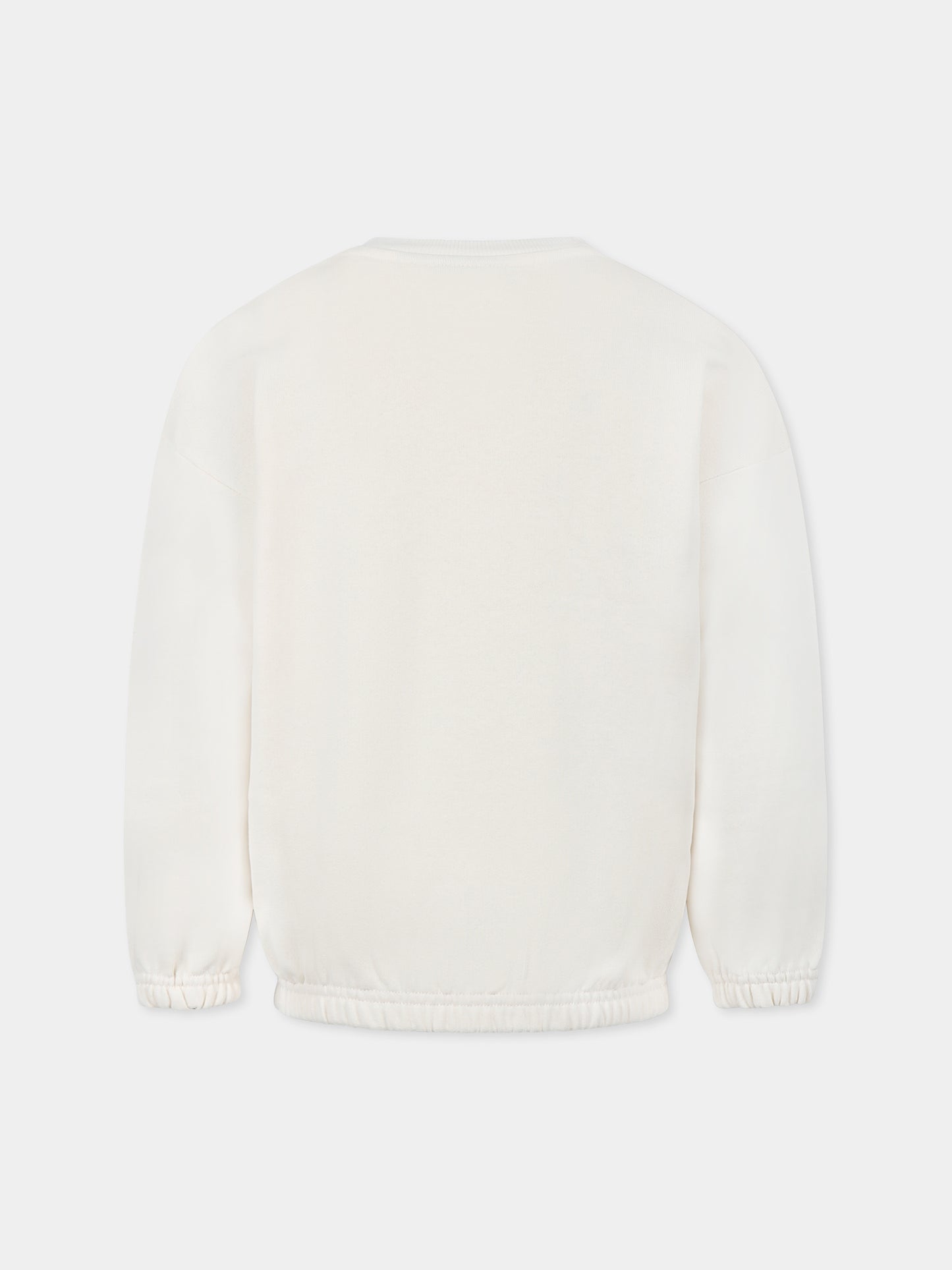 Felpa avorio per bambini con stampa sciarpa