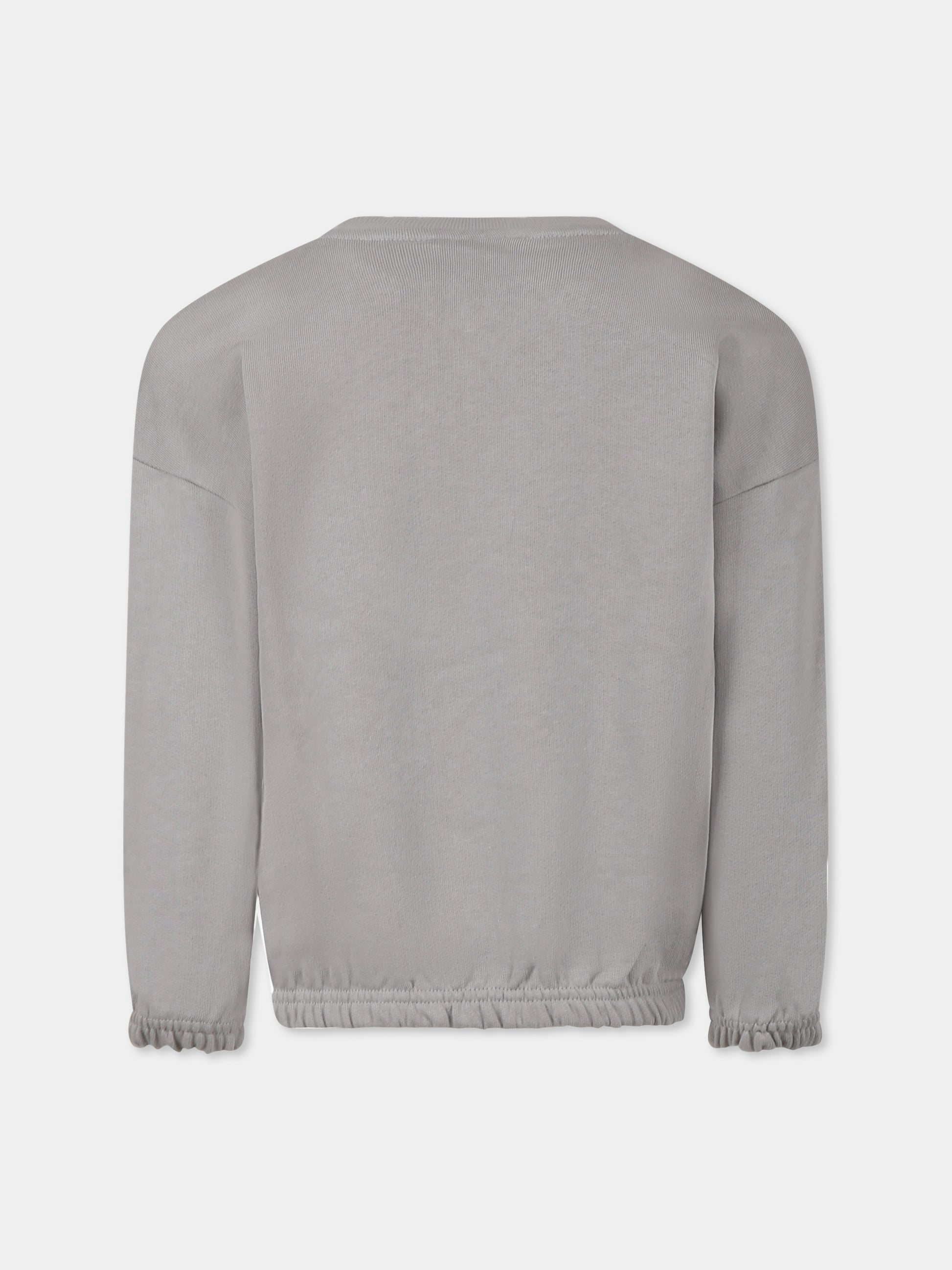 Felpa grigia per bambini con logo e gatti,Mini Rodini,2512010597