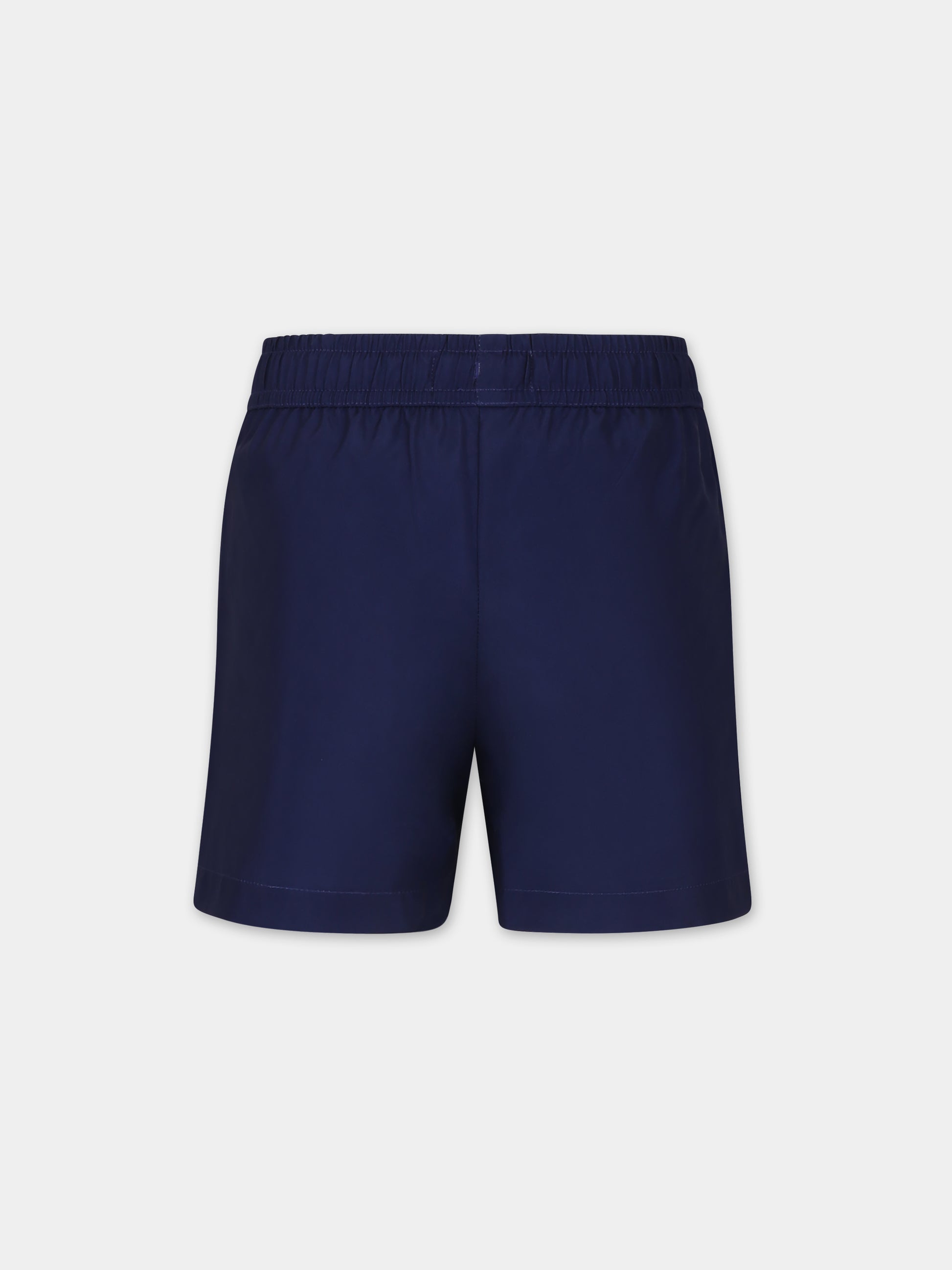 Boxer mare blu per bambino con Teddy Bear e logo,Moschino Kids,HOL01C LKA02 40016