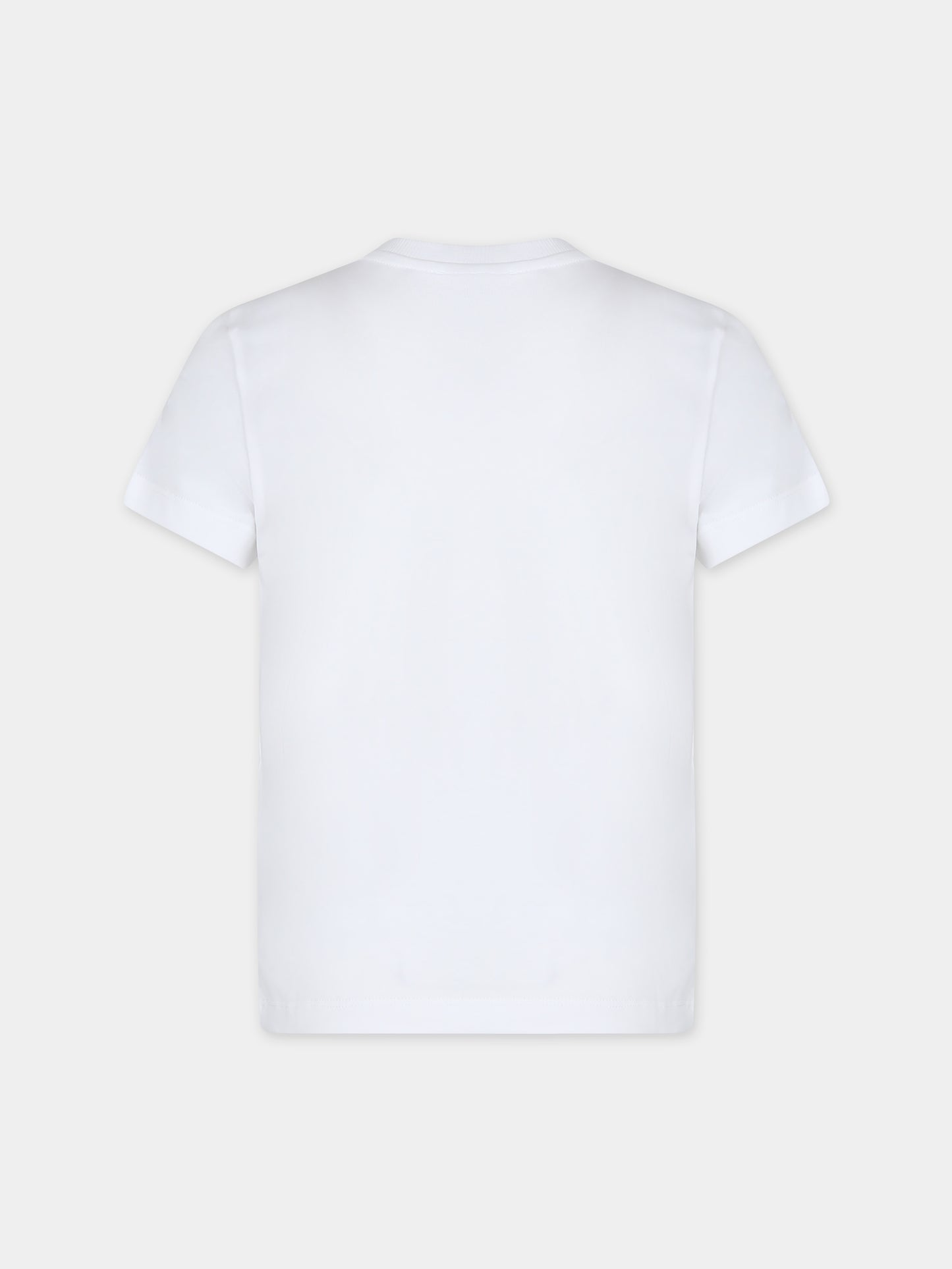 T-shirt bianca per bambini con logo,Moschino Kids,HQM03T LBA10 10101