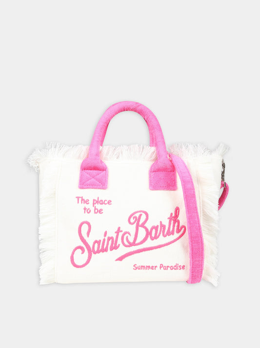 Borsa mare bianca per bambina con logo,Mc2 Saint Barth,COL0005 01442F