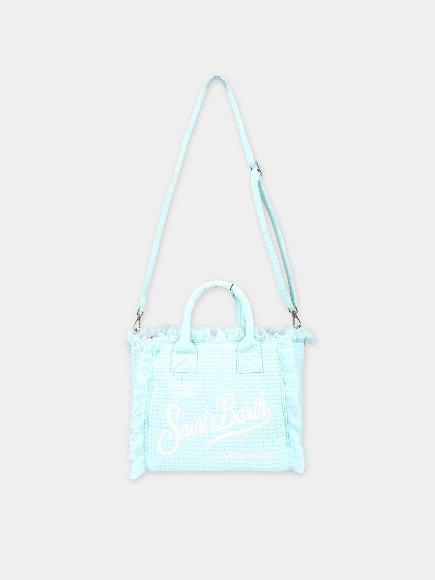 Borsa mare celeste per bambina con logo,Mc2 Saint Barth,COL0005 00193F