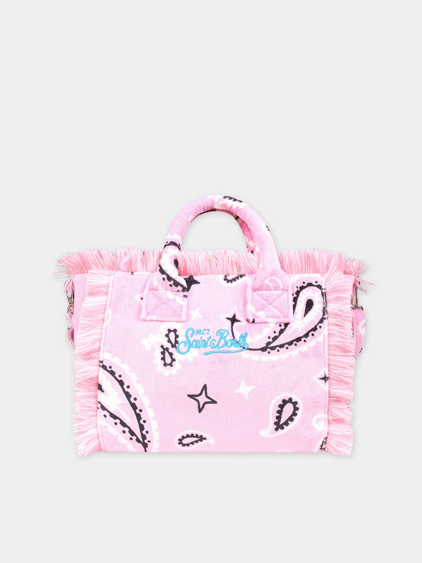 Borsa mare rosa per bambina con stampa paisley,Mc2 Saint Barth,COL0005 00873D