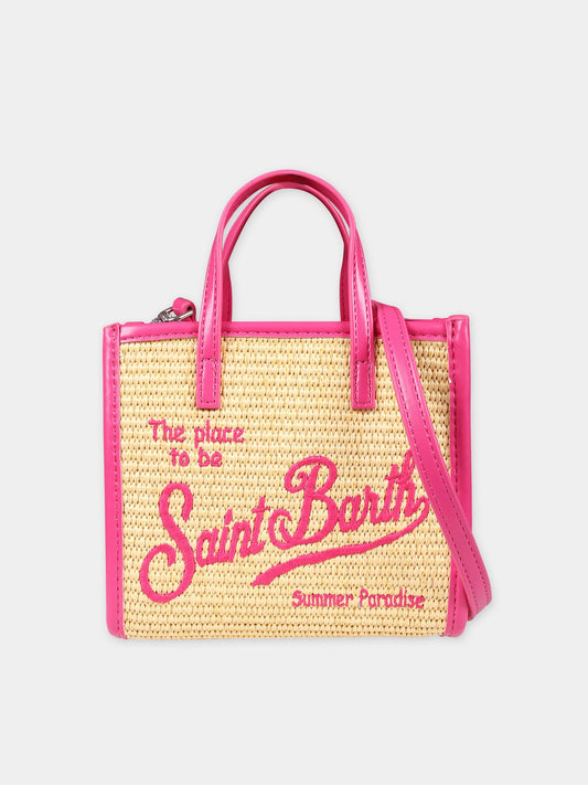 Borsa mare beige per bambina con logo,Mc2 Saint Barth,VIVM001 00130F