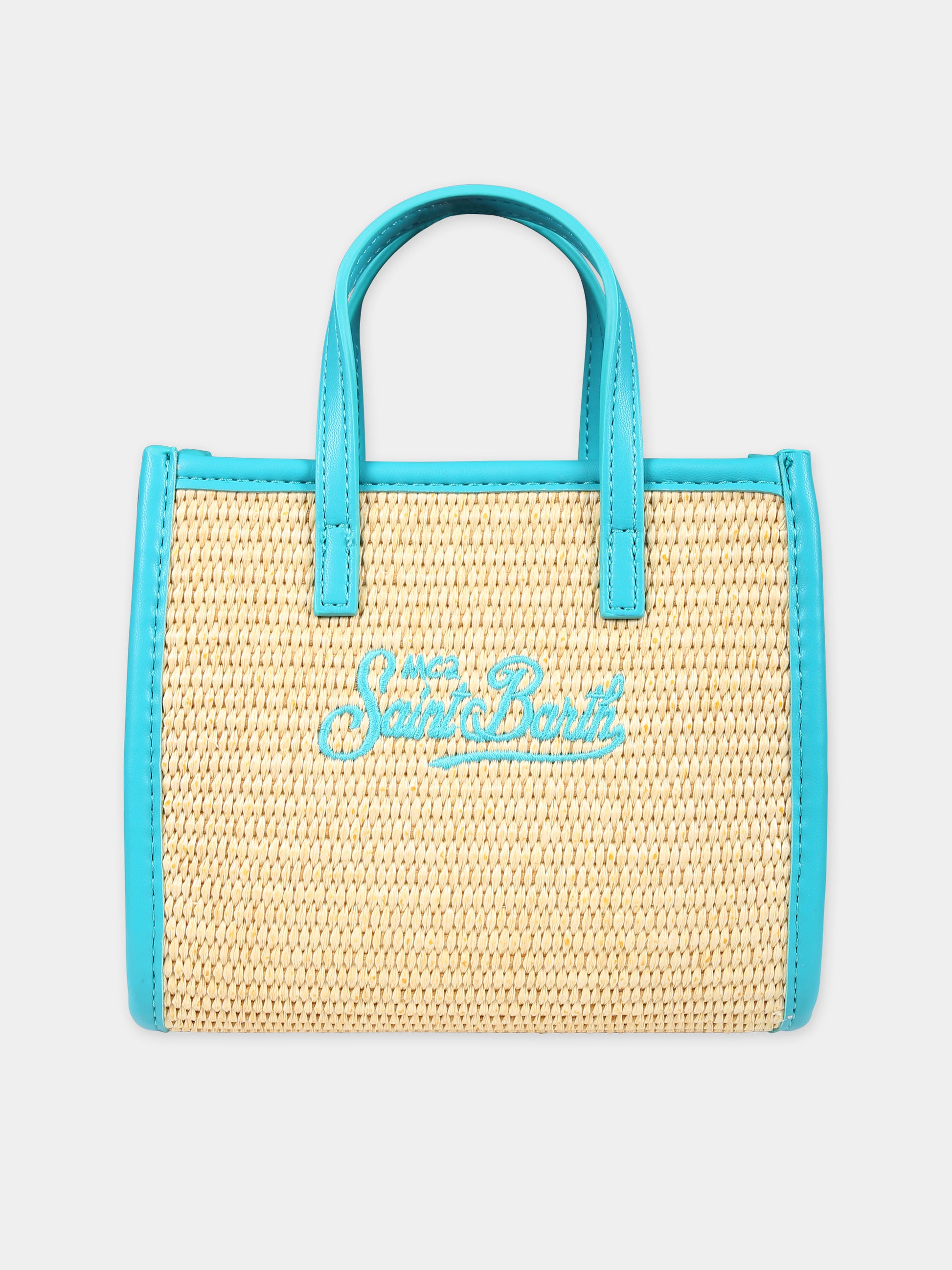 Borsa mare beige per bambina con logo verde,Mc2 Saint Barth,VIVM001 00249F