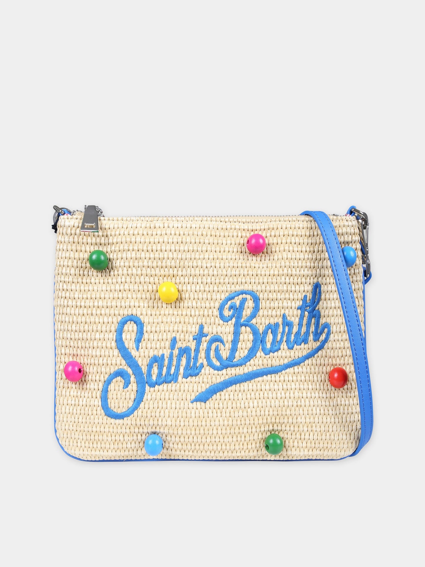 Pochette beige per bambina con logo e perline,Mc2 Saint Barth,PAR0021 00386F