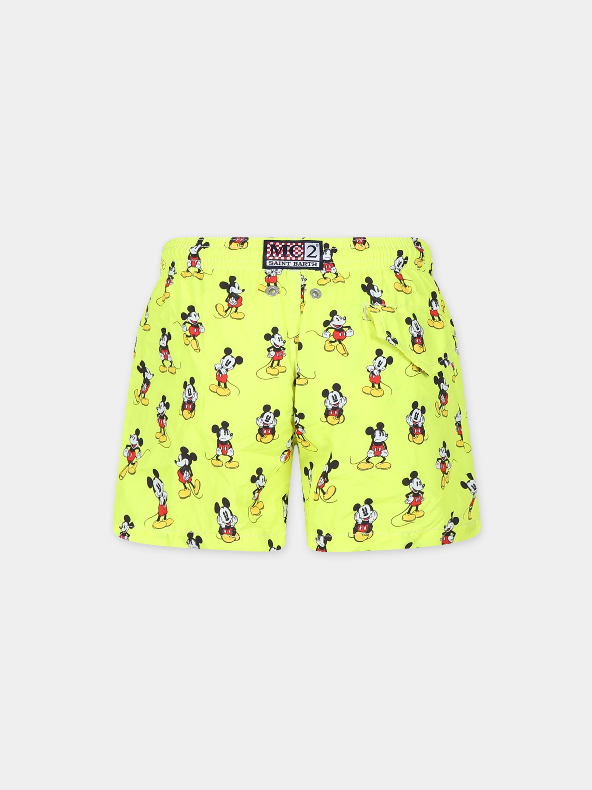 Boxer mare giallo per bambino con stampa Topolino,Mc2 Saint Barth,JEA0004 02536F