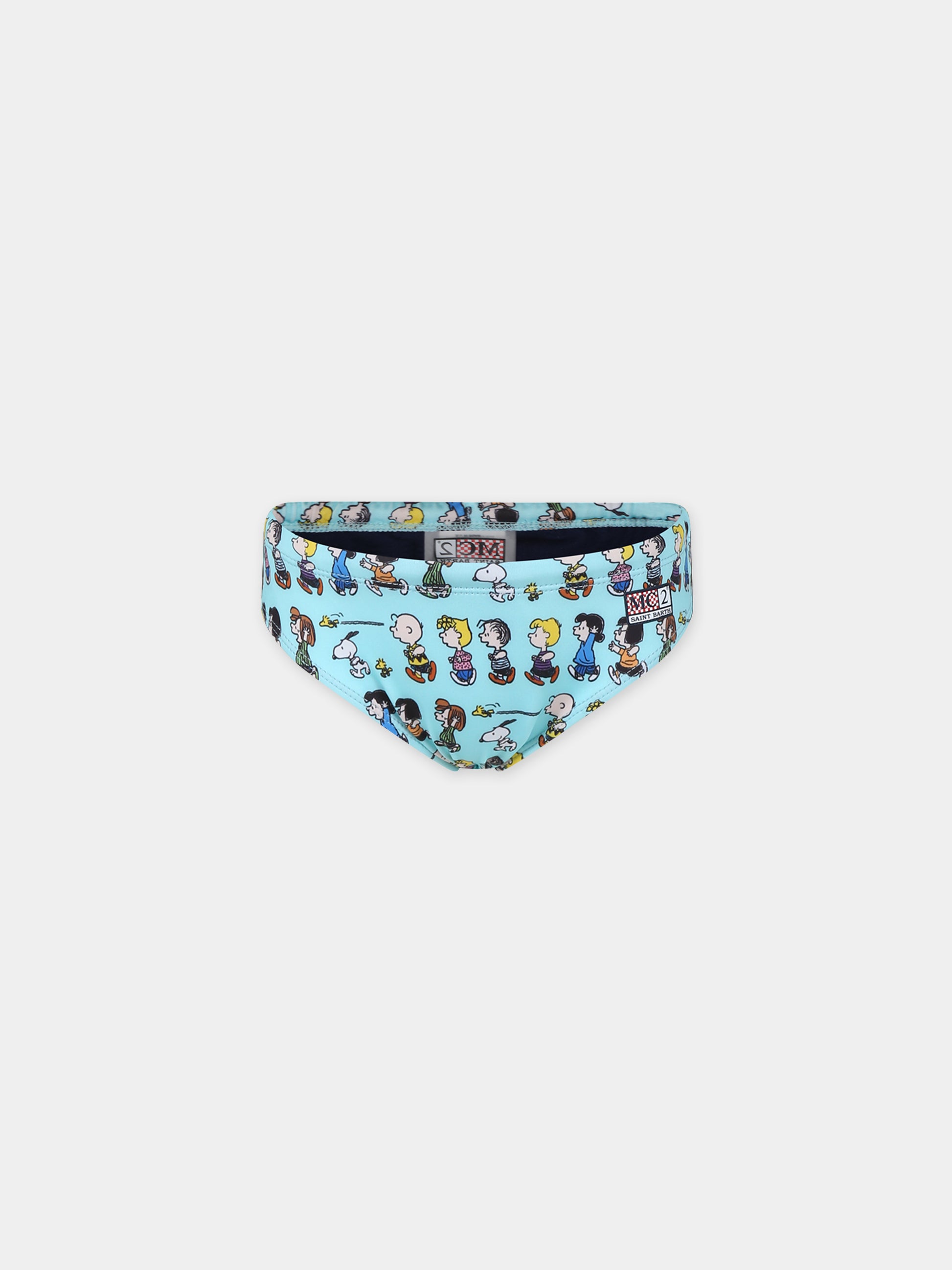 Slip mare celeste per bambino con stampa Peanuts,Mc2 Saint Barth,BIL0001 00714F