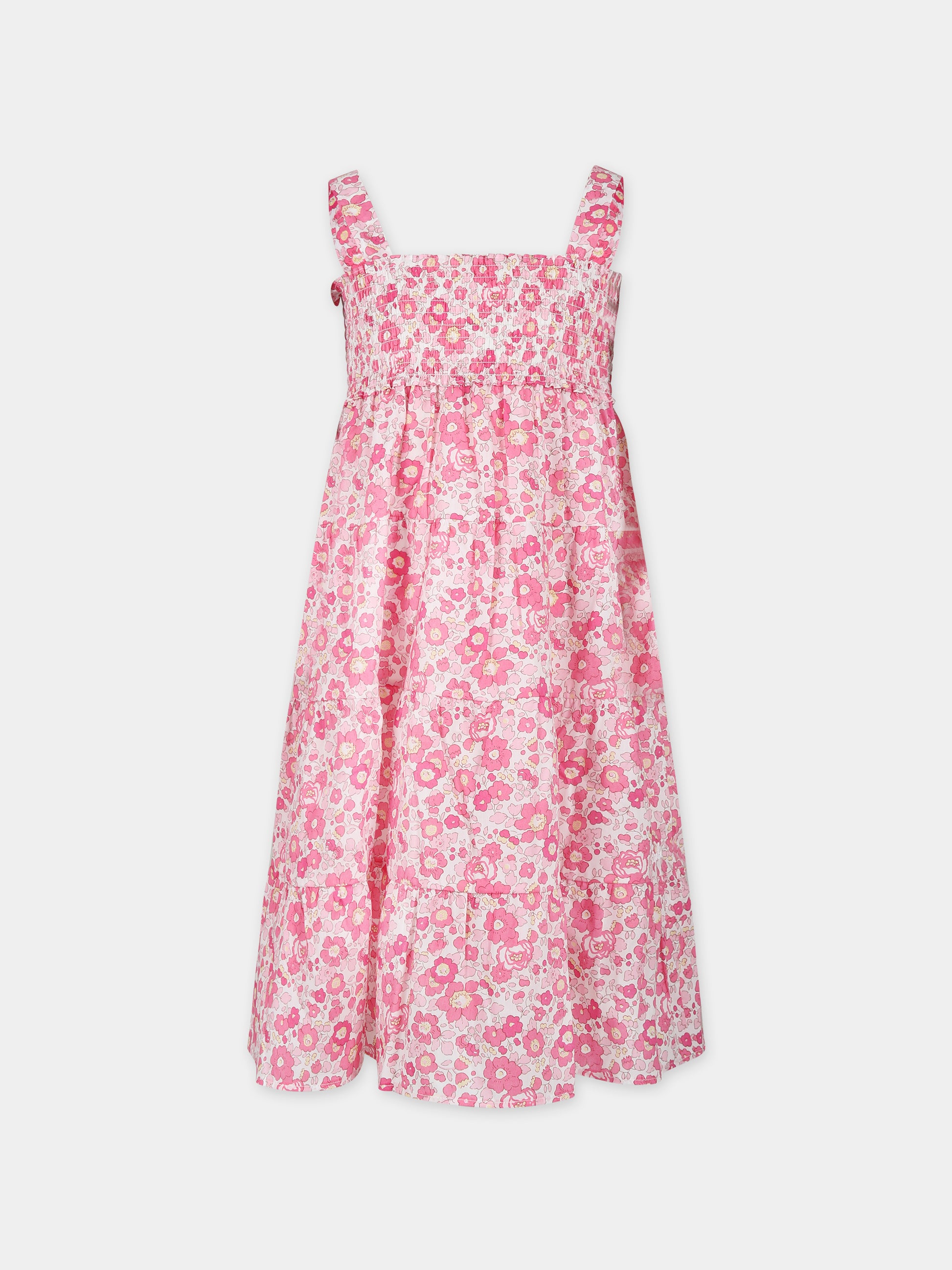 Vestito rosa per bambina con stampa floreale,Mc2 Saint Barth,JME001 02874F