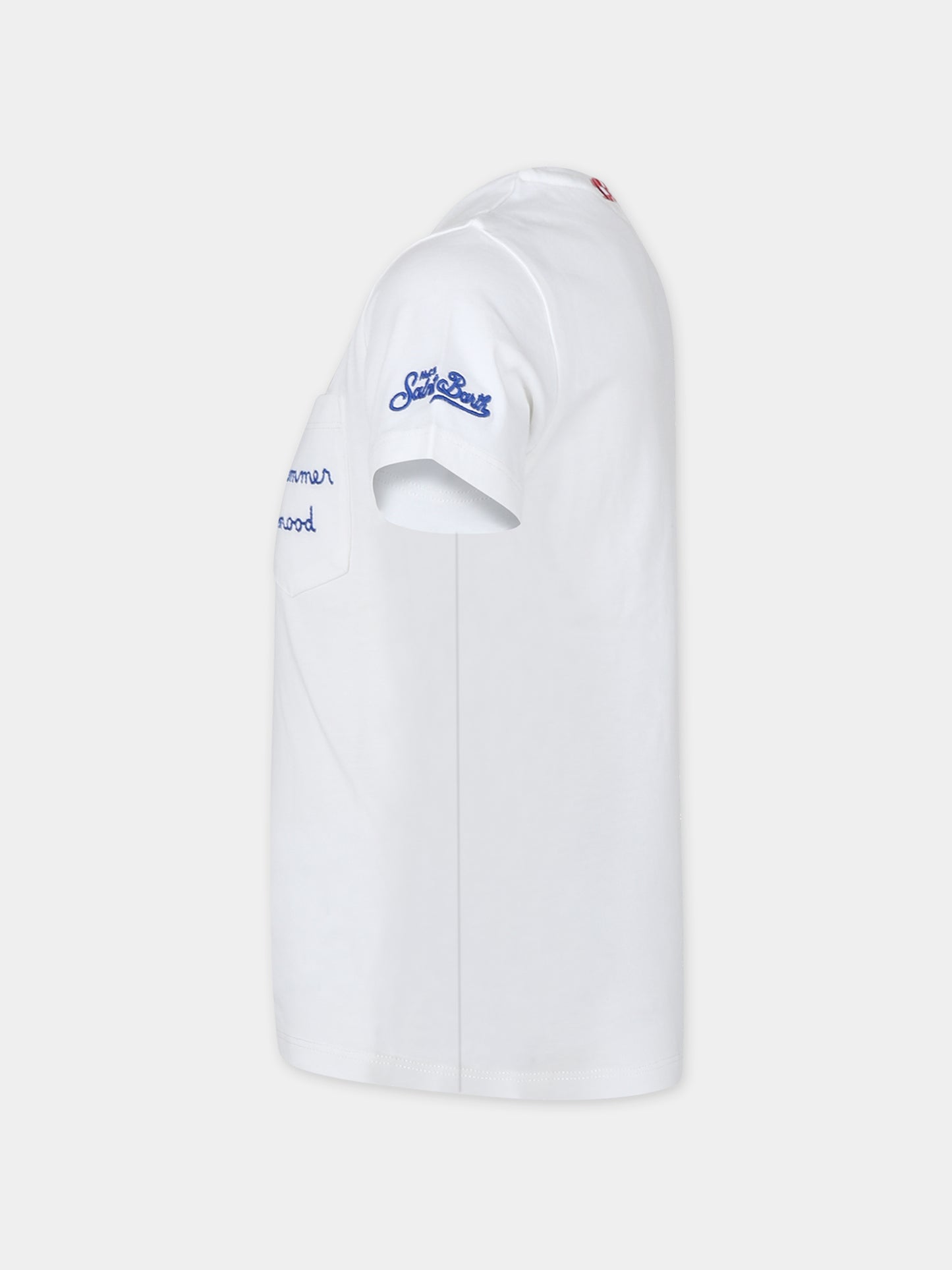 T-shirt bianca per bambino con stampa Estathé,Mc2 Saint Barth,EDD0001 02690F