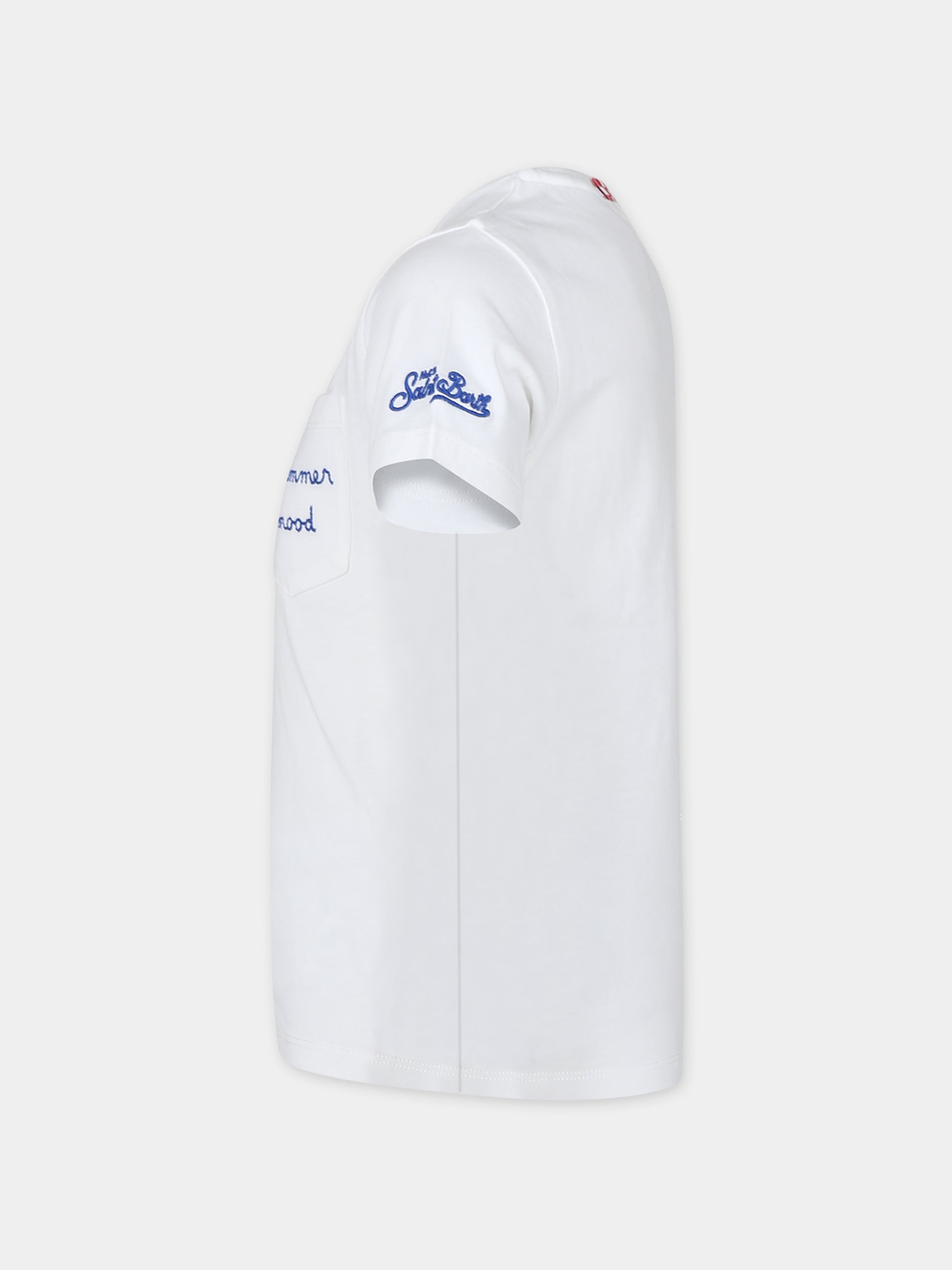 T-shirt bianca per bambino con stampa Estathé,Mc2 Saint Barth,EDD0001 02690F