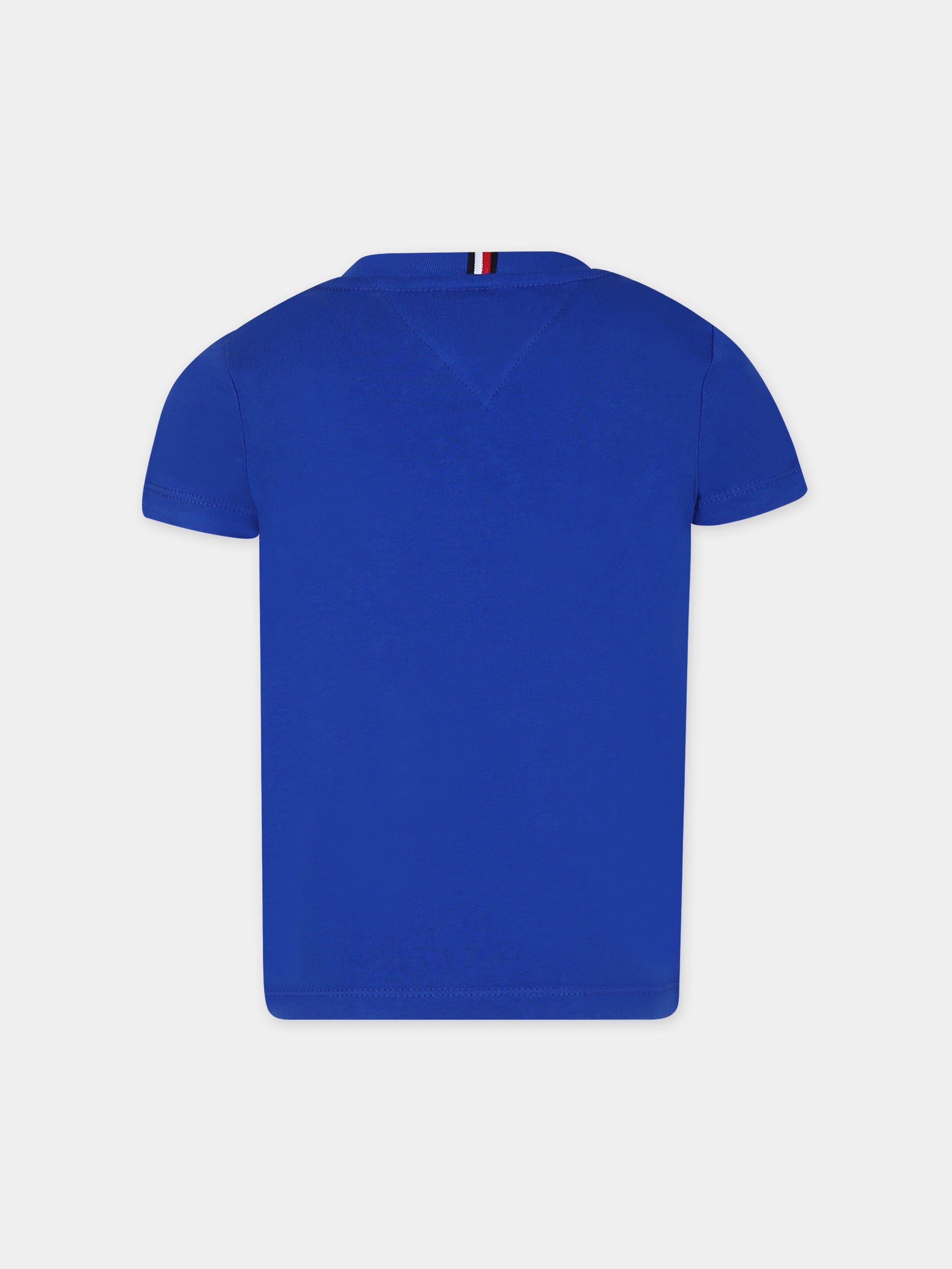 T-shirt blu per bambino con logo,Tommy Hilfiger Junior,23FTHKB0KB08671 C66