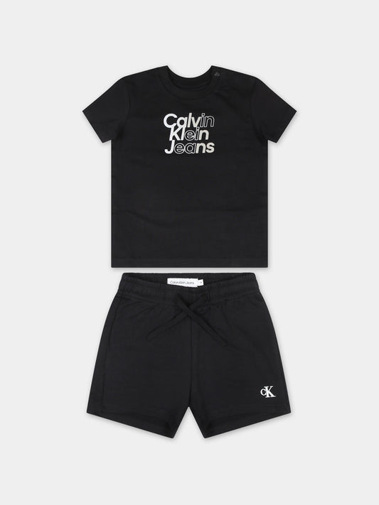 Completo nero per neonato con logo,Calvin Klein Kids,24SCKIN0IN00175 BEH