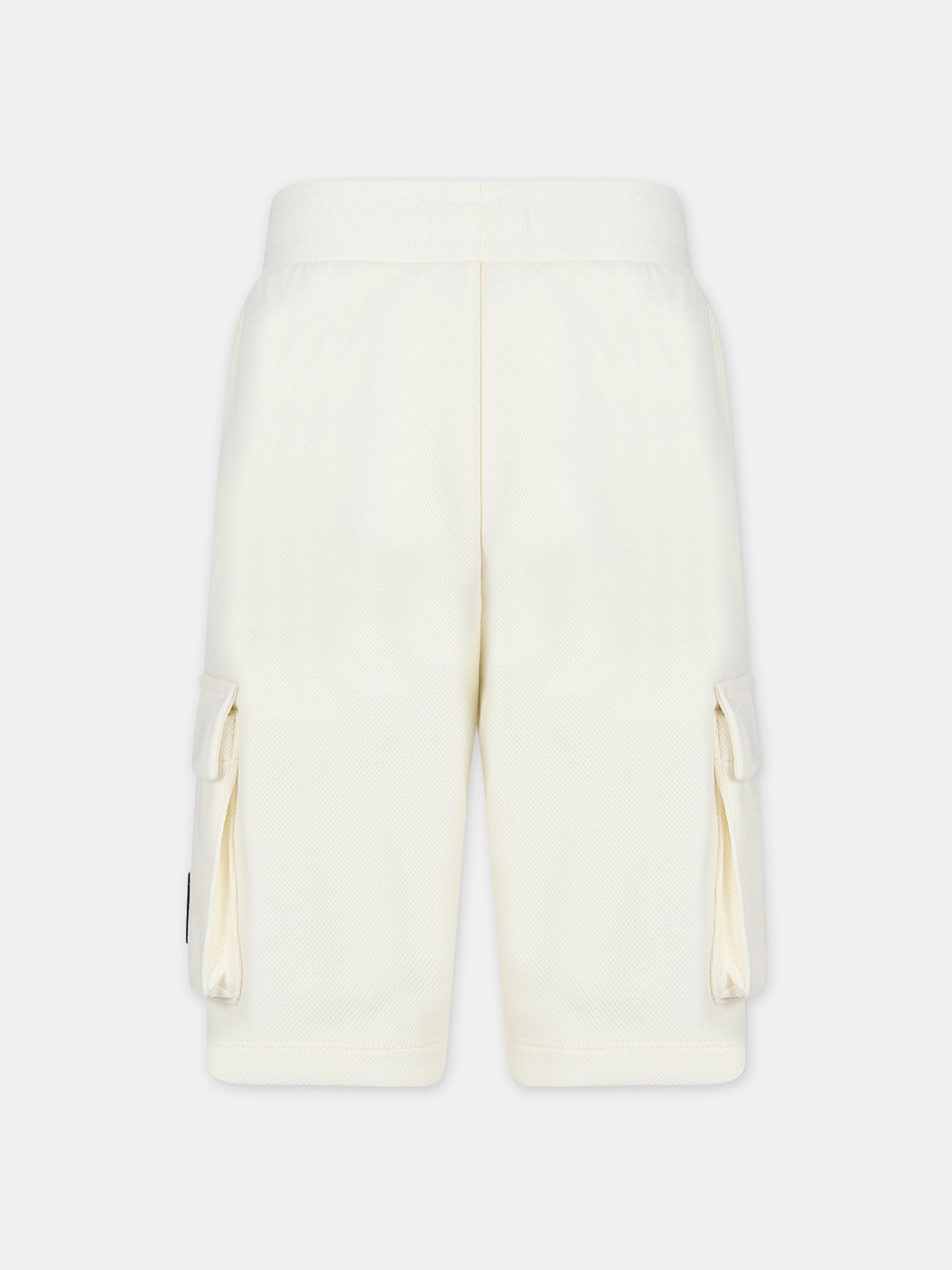 Shorts avorio per bambino con logo,Calvin Klein Kids,24CKIB0IB02066 YAN