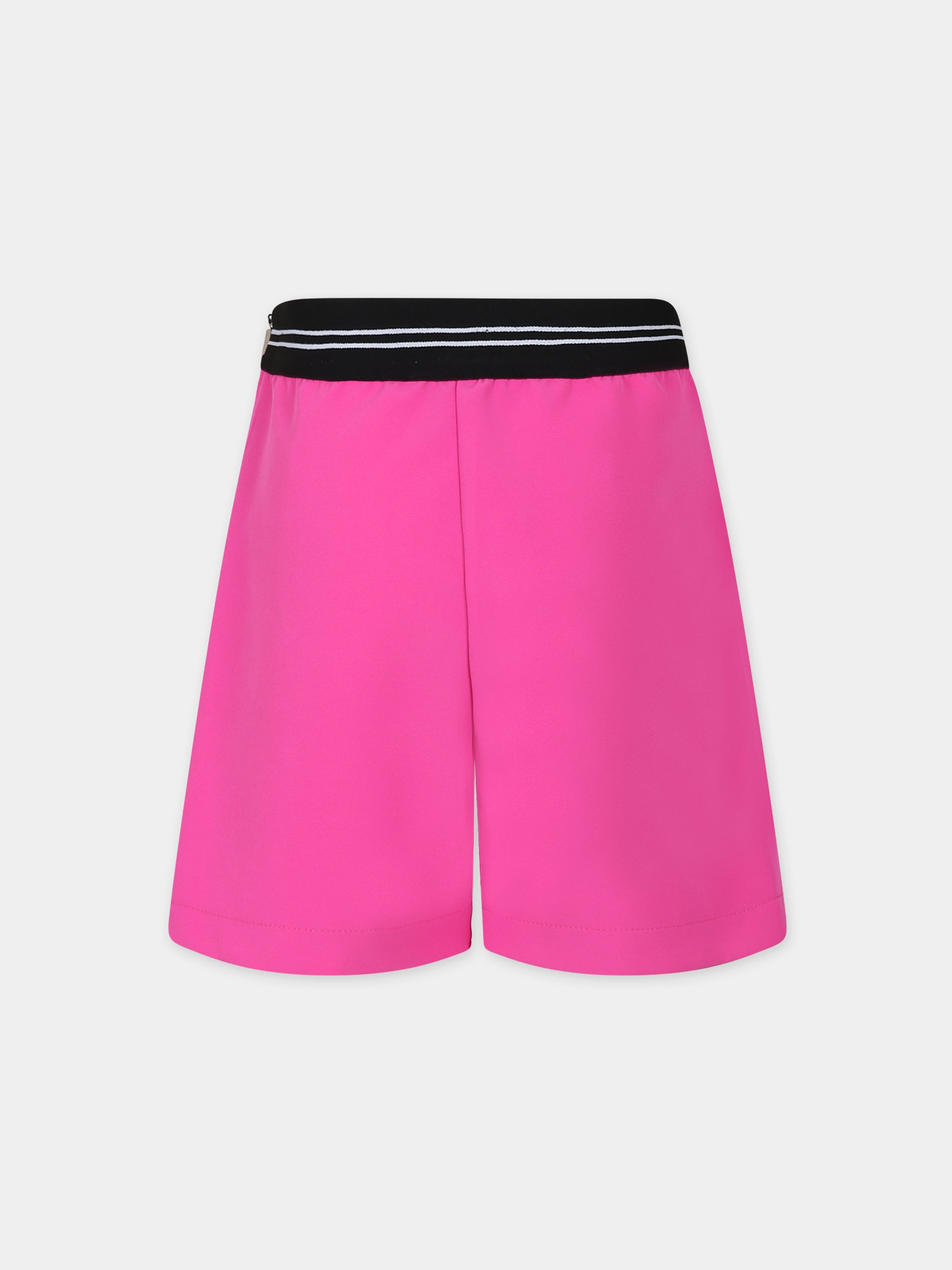 Shorts fucsia per bambina con logo,Msgm Kids,MS029410 044