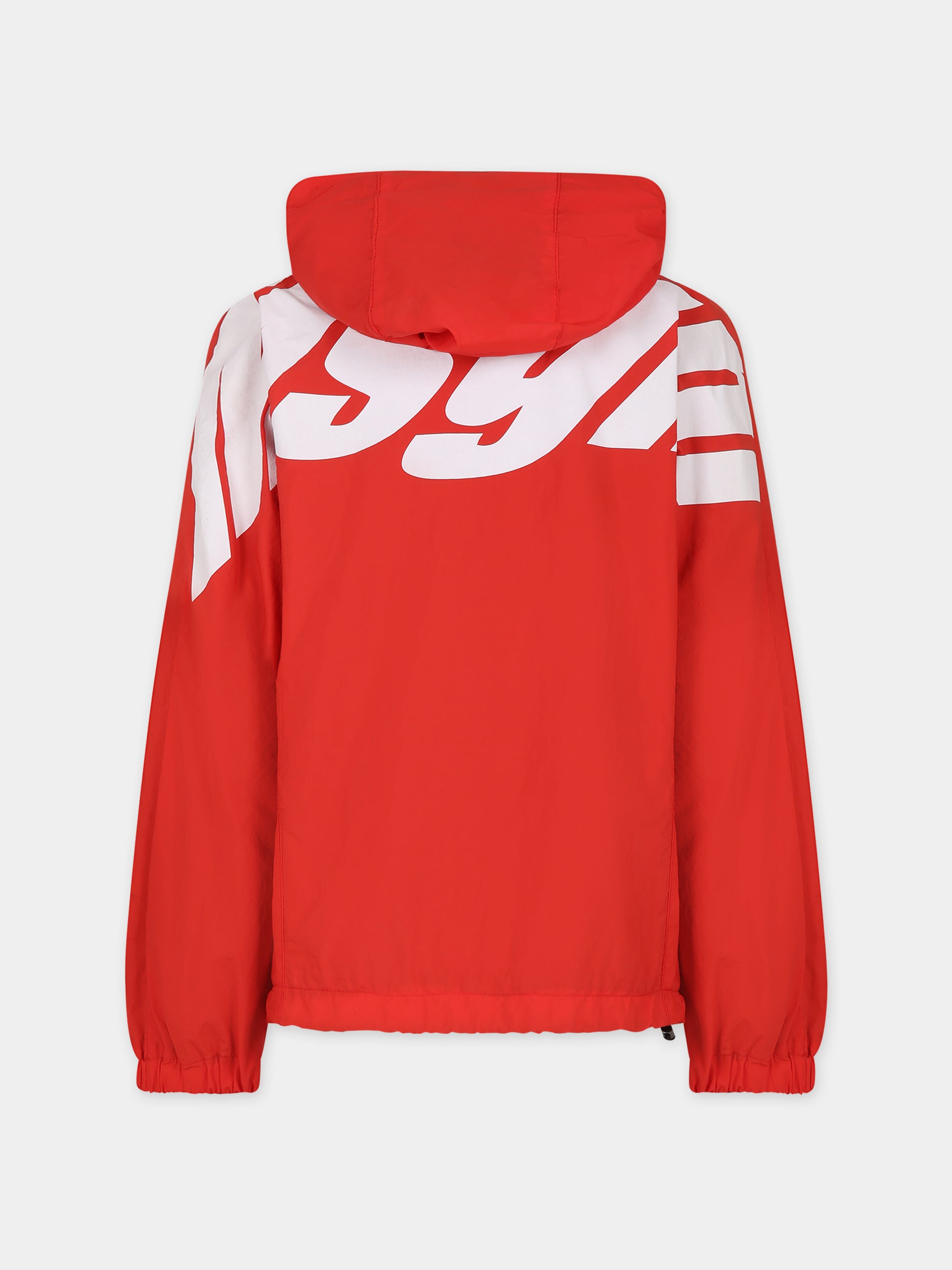 Giacca a vento rossa per bambino con logo,Msgm Kids,MS027640 040