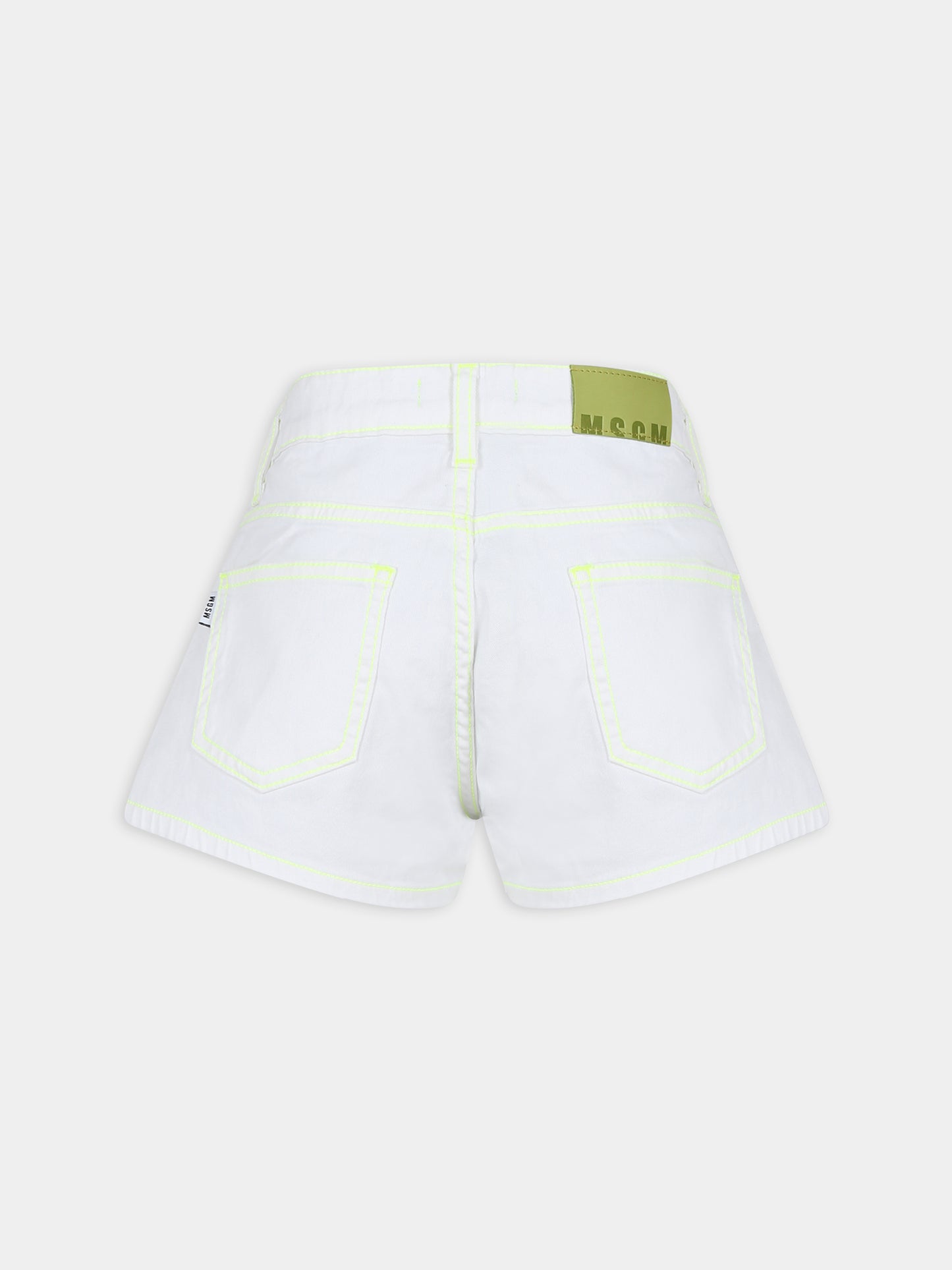 Shorts bianchi per bambina con logo,Msgm Kids,MS029377 001