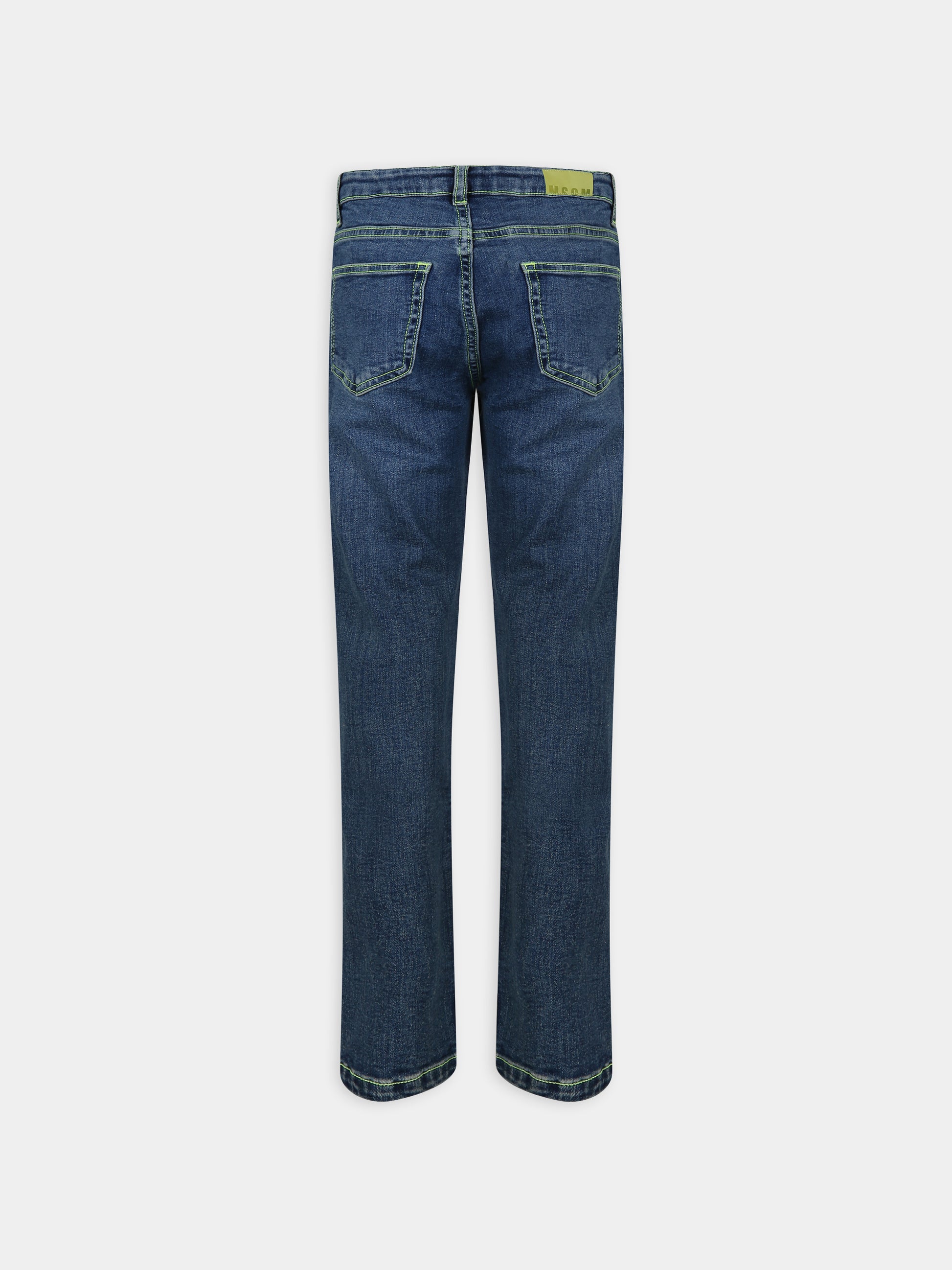 Jeans blu per bambina con logo,Msgm Kids,MS029381 126