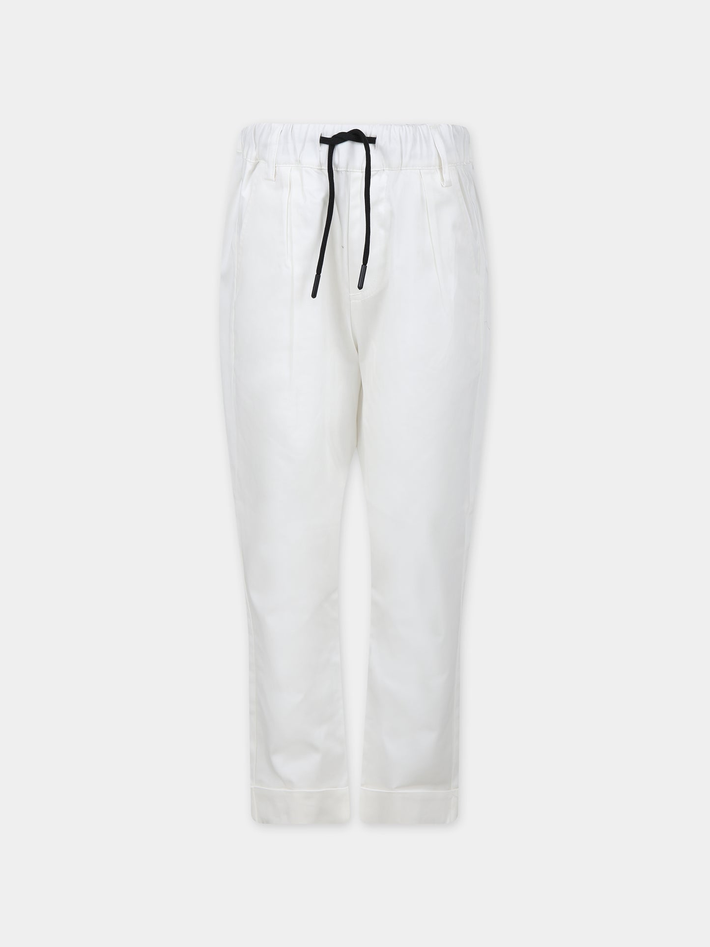 Pantaloni avorio per bambino con logo,Msgm Kids,MS029540 002