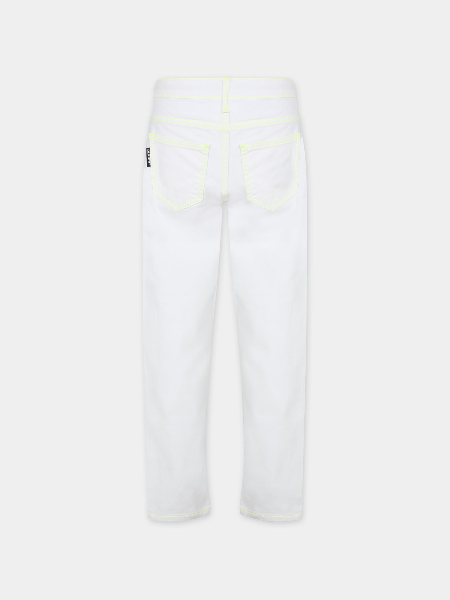 Jeans bianco per bambino con logo,Msgm Kids,MS029542 125