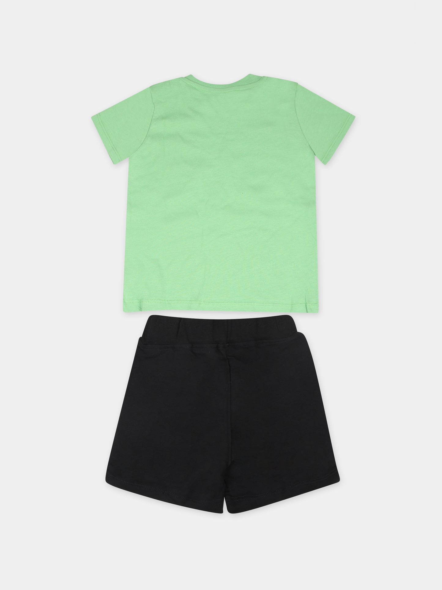 Completo verde per neonato con logo e stampa,Msgm Kids,MS029558 902/01