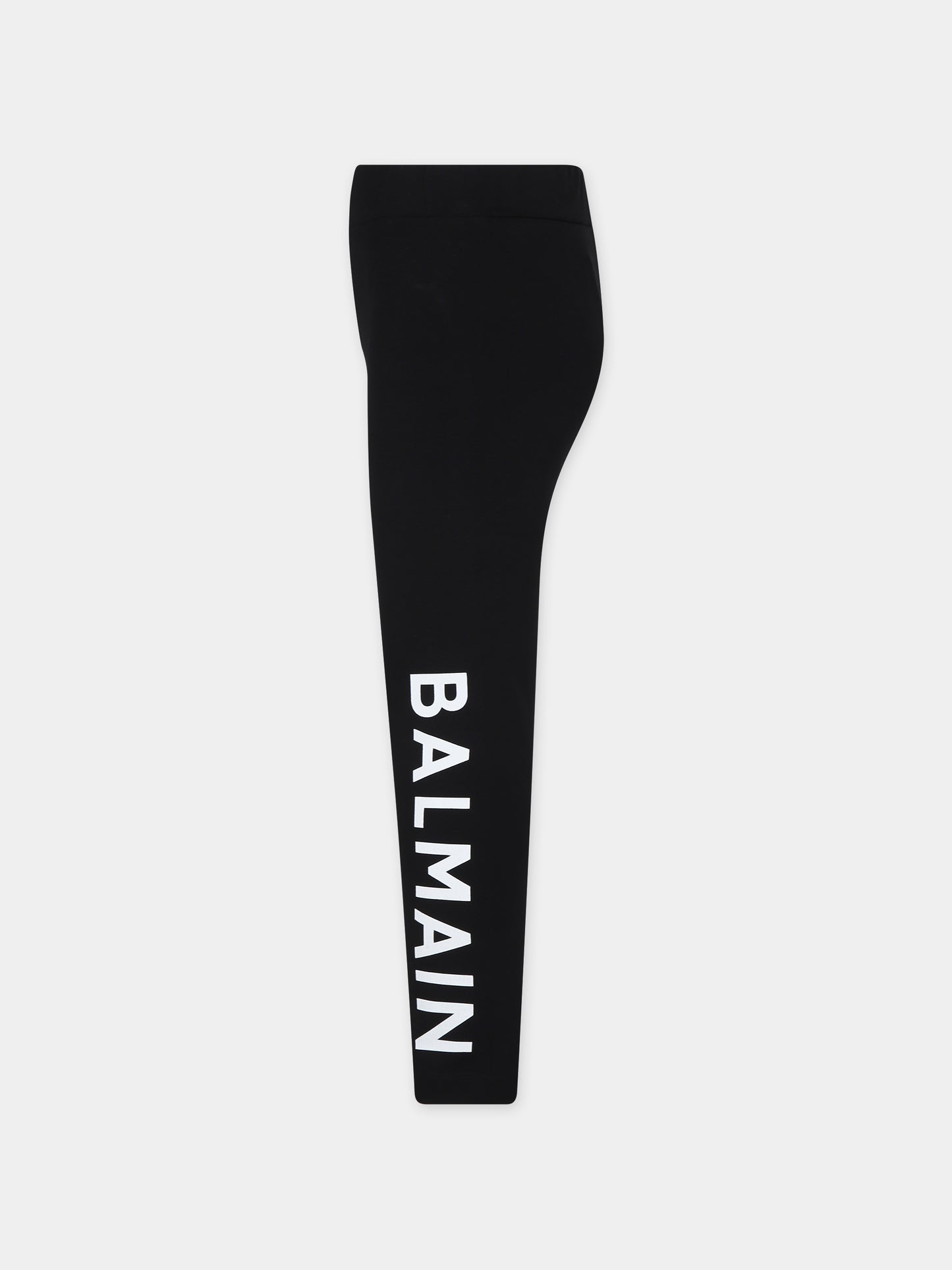 Leggings neri per bambina con logo,Balmain Kids,BT6A90 Z1532 930BC