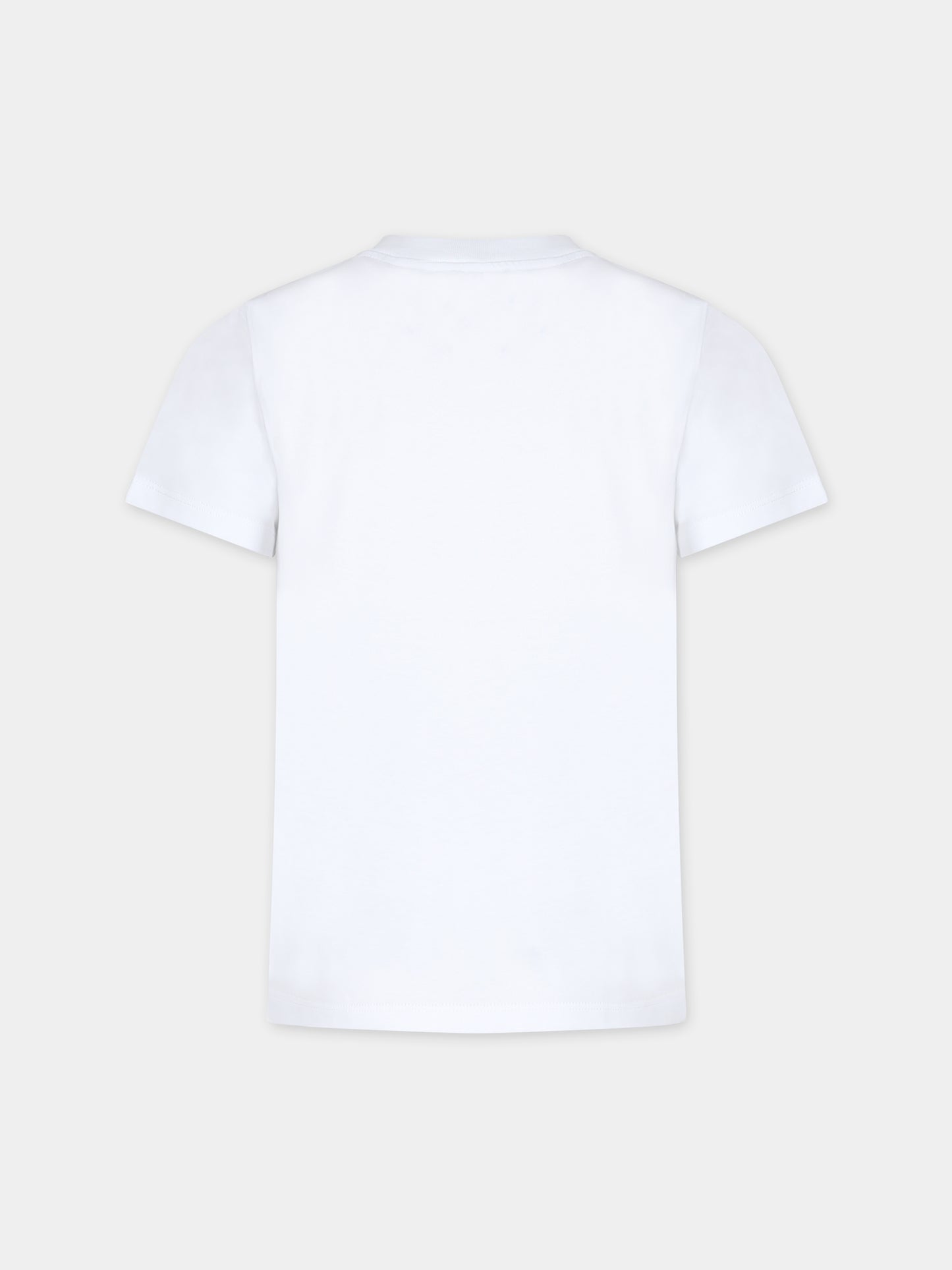 T-shirt bianca per bambini con logo,Balmain Kids,BT8P41 Z0082 100NE