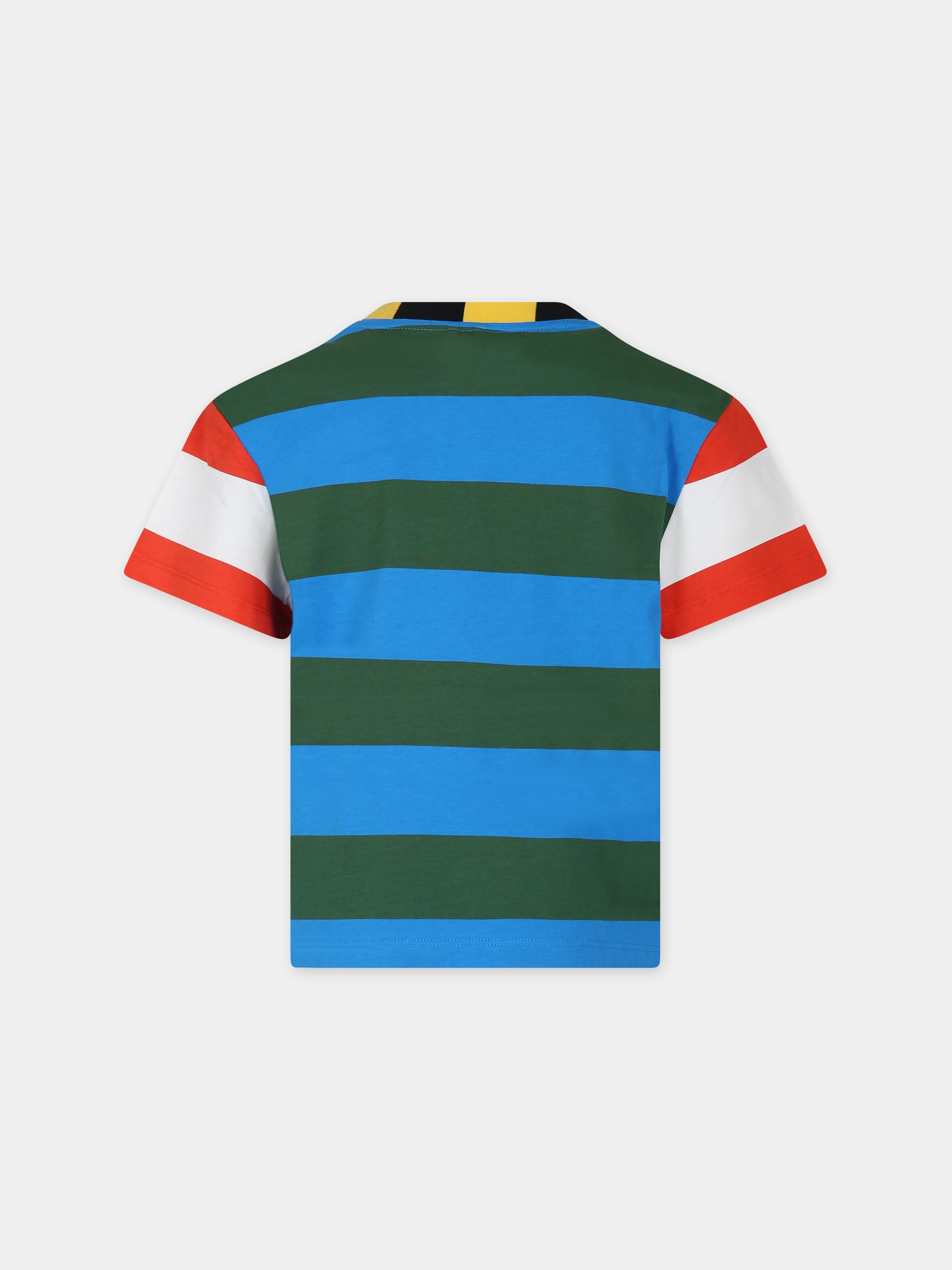 T-shirt verde per bambino con logo,Stella Mccartney Kids,TT8P01 Z1331 612NE