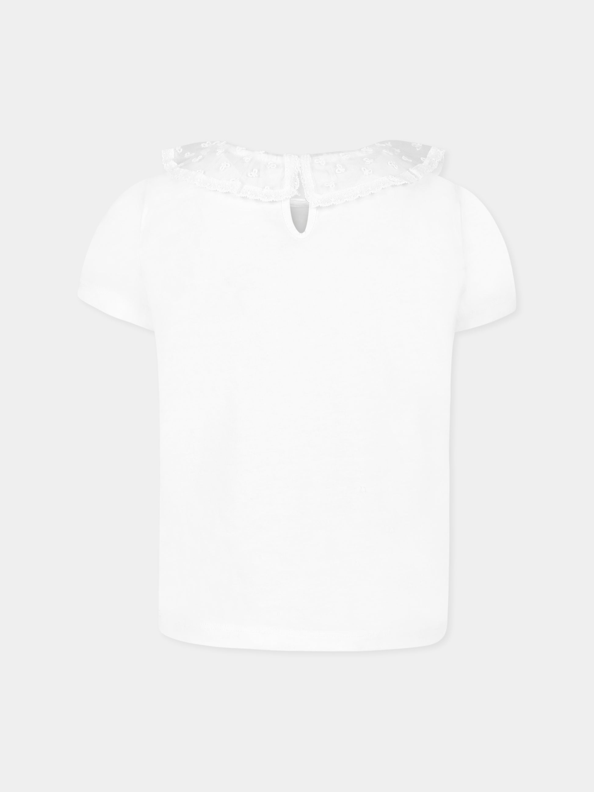 T-shirt avorio per bambina con ciliegie,Bonpoint,S05GTSK00018 002