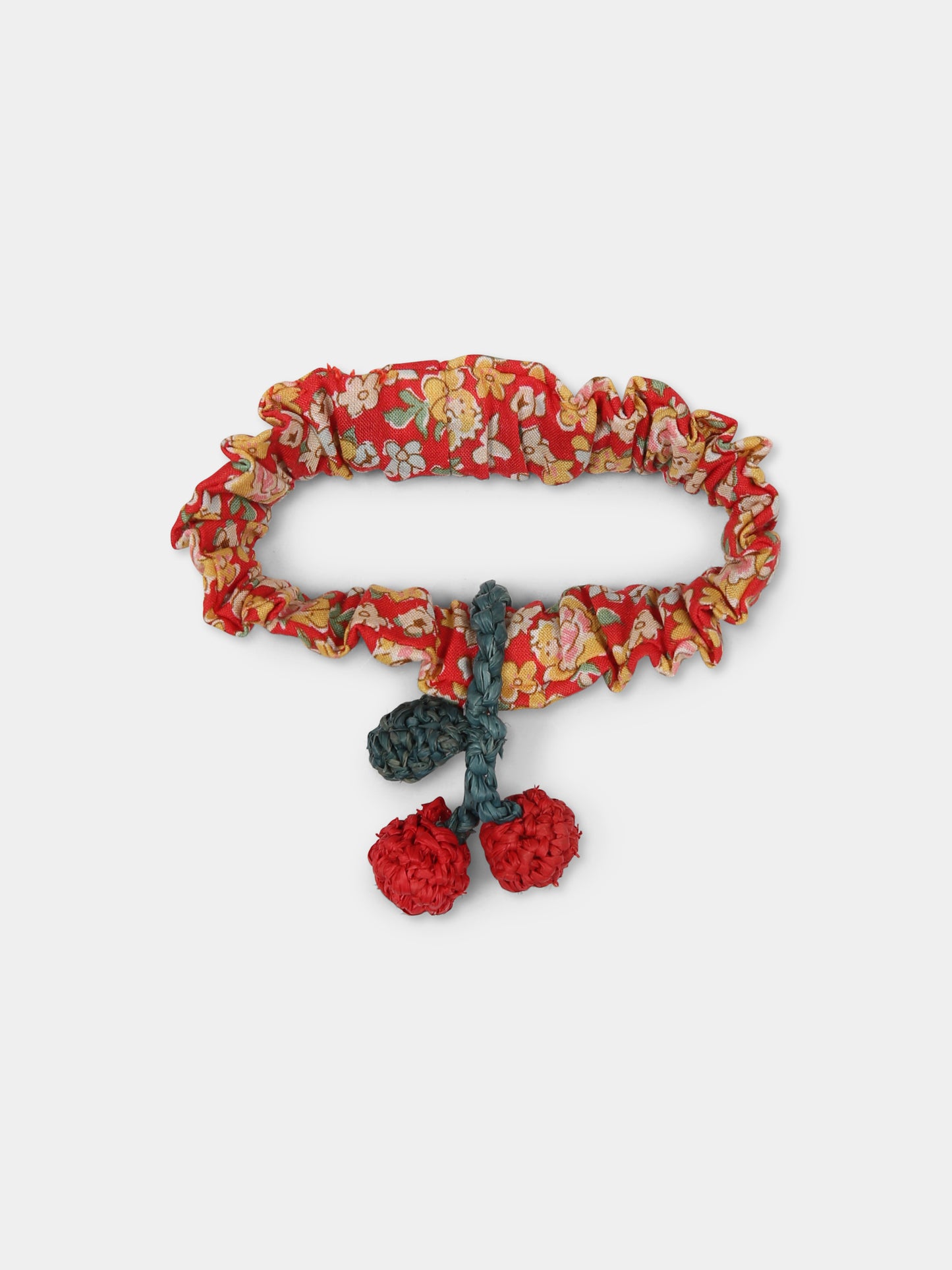 Elastico rosso per bambina con ciliegie,Bonpoint,C05GHAW00003 651A