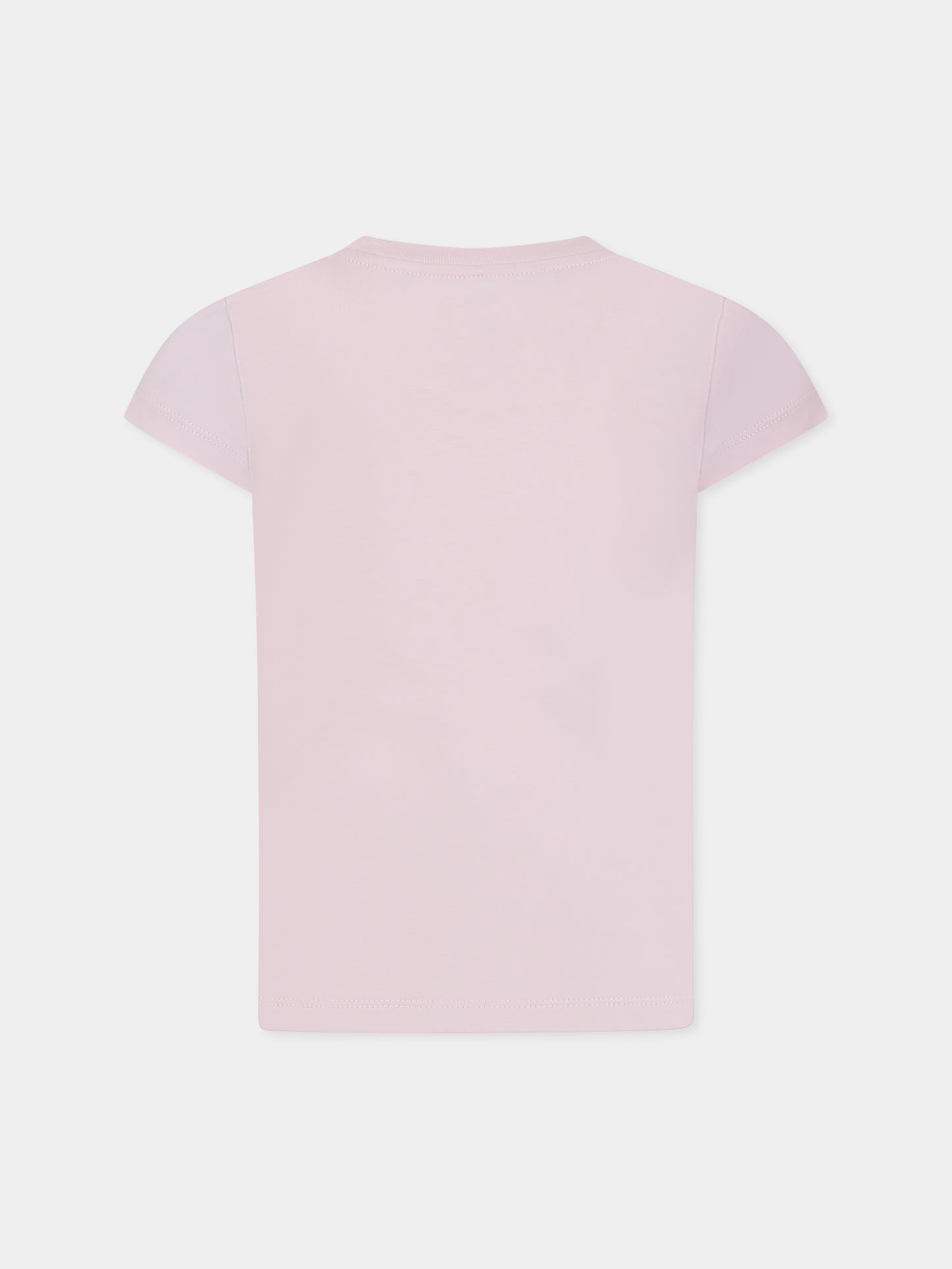 T-shirt rosa per bambina con logo