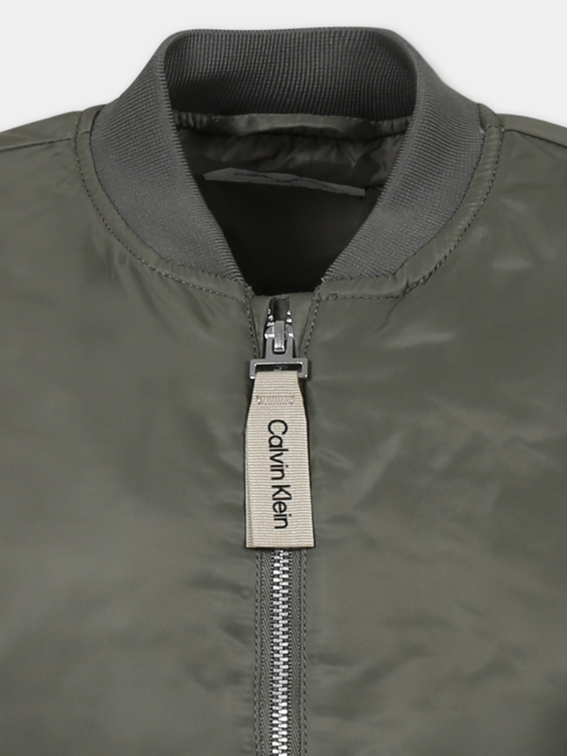 Bomber verde per bambina con logo,Calvin Klein Kids,24F CKIG0IG02679J IG0IG02679 LDY