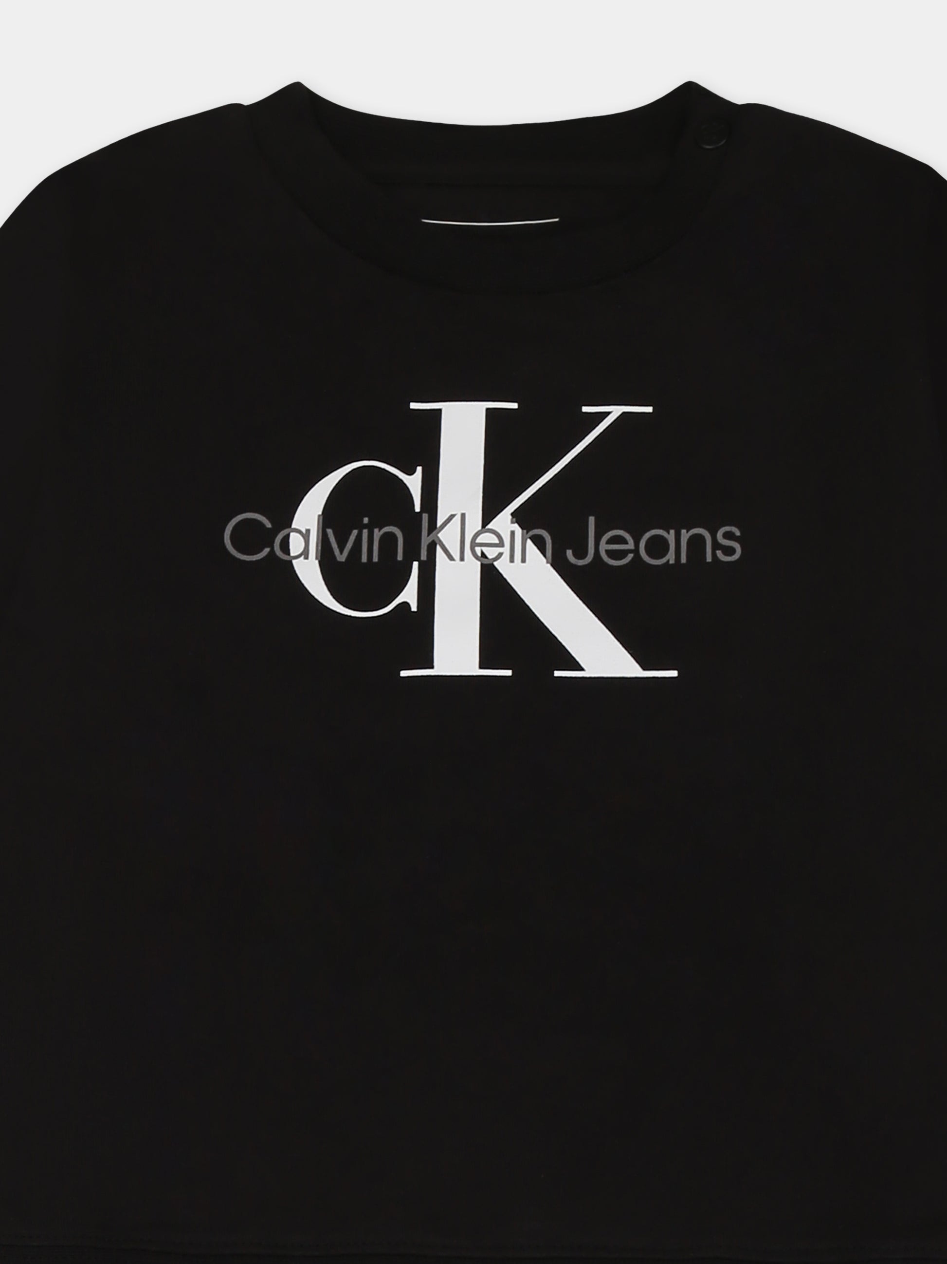Completo nero per neonati con logo,Calvin Klein Kids,24F CKIN0IN00017J IN0IN00017 BEH