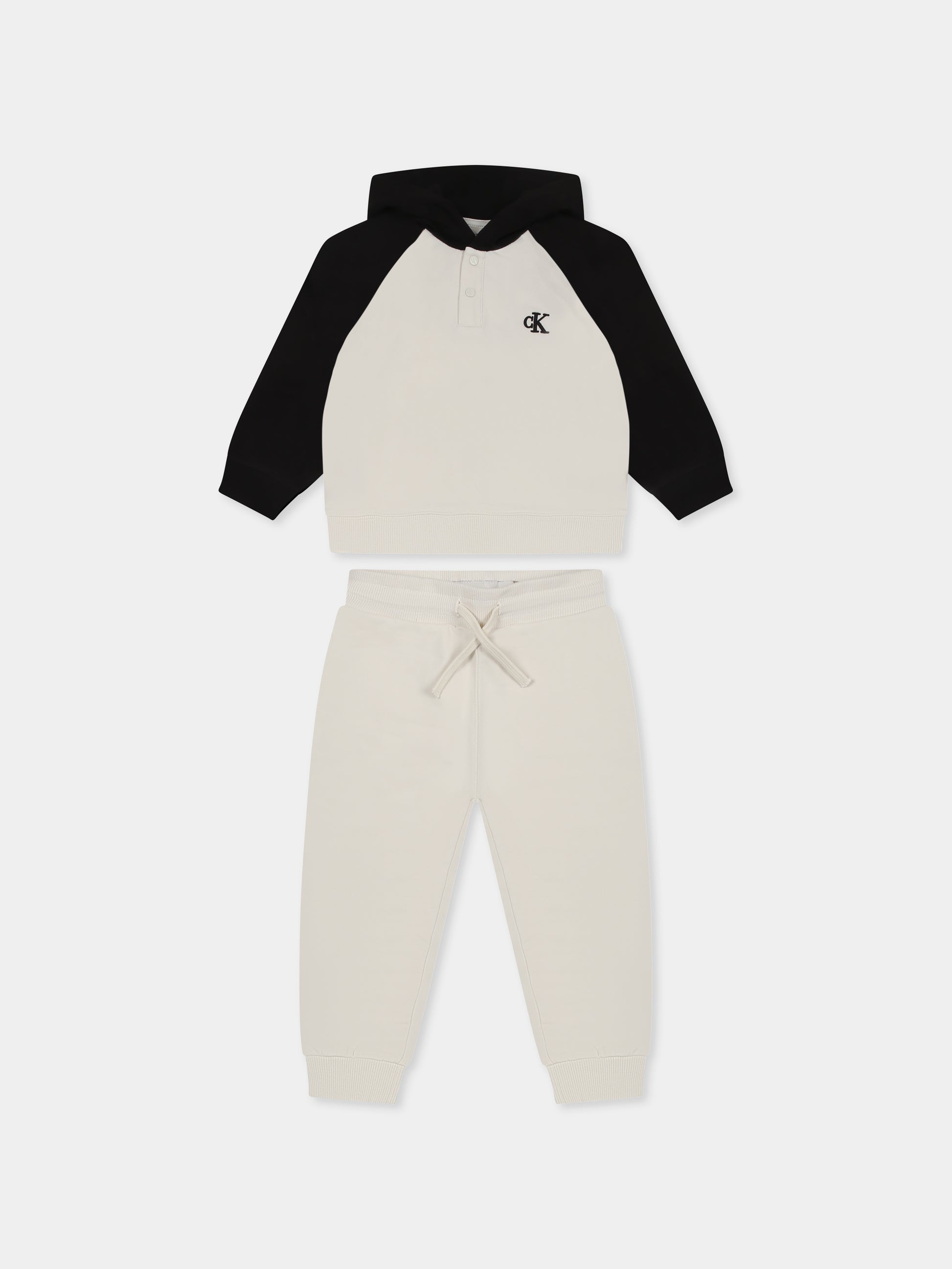 Completo avorio per neonato con logo,Calvin Klein Kids,24F CKIN0IN00263J IN0IN00263 CKS