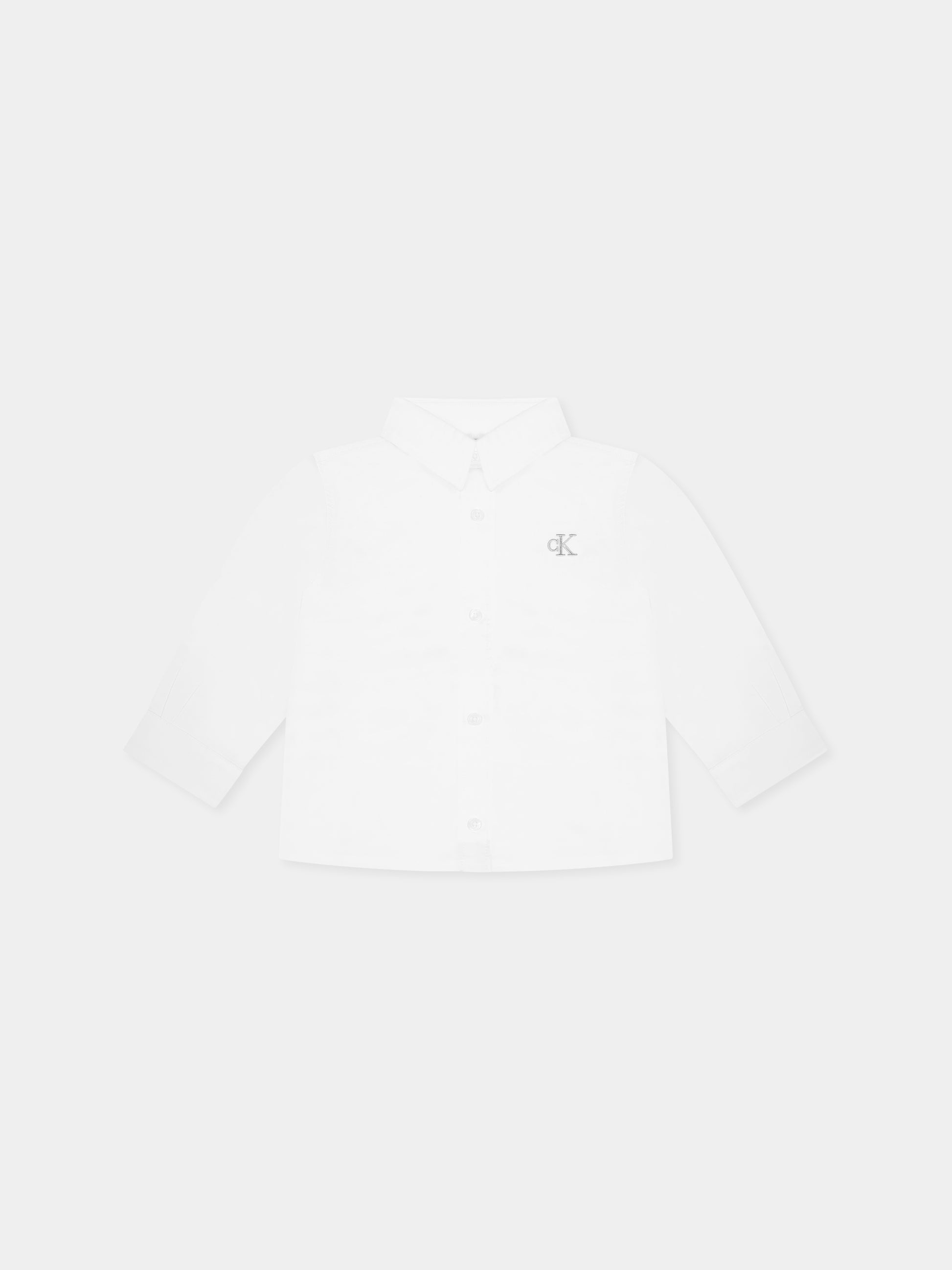 Camicia bianca per neonato con logo,Calvin Klein Kids,24F CKIN0IN00289J IN0IN00289 YAF