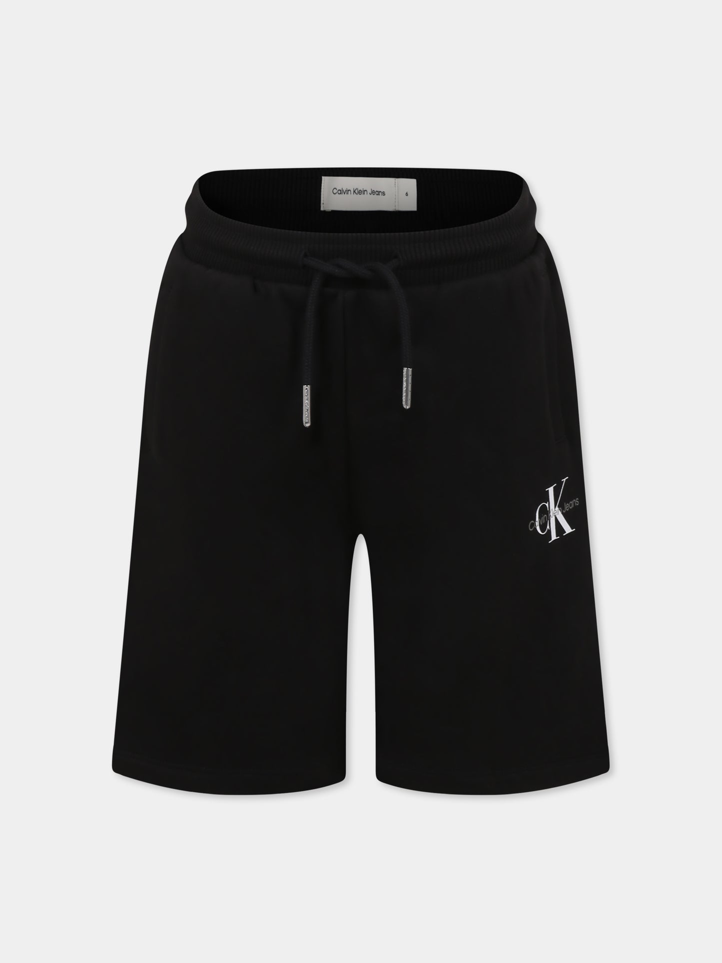Shorts neri per bambini con logo