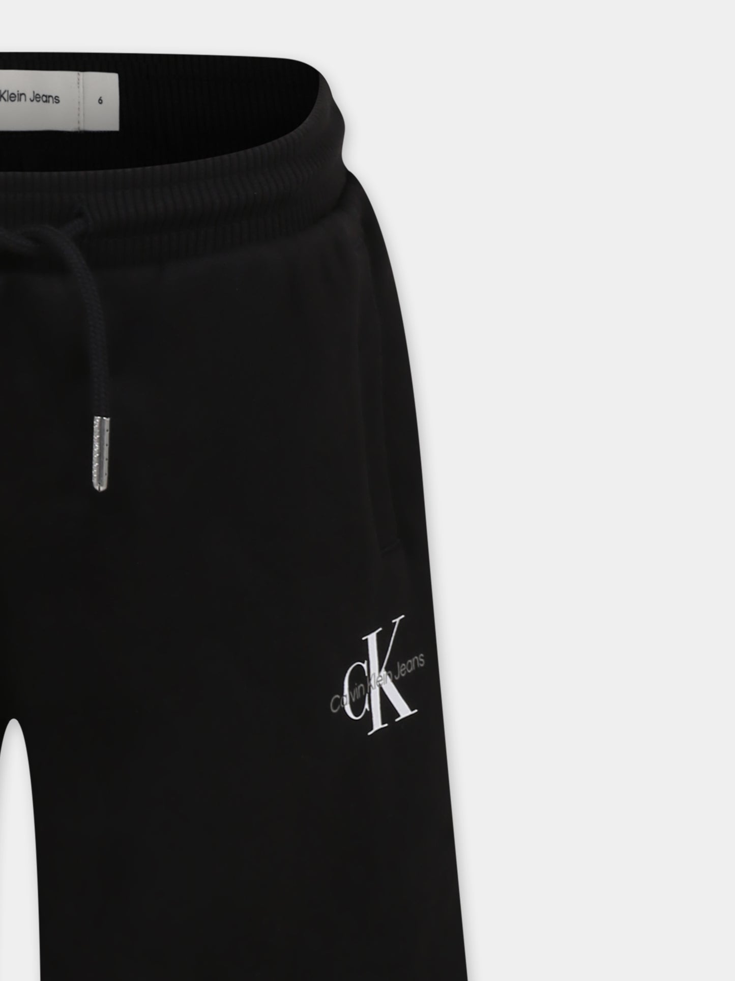 Shorts neri per bambini con logo