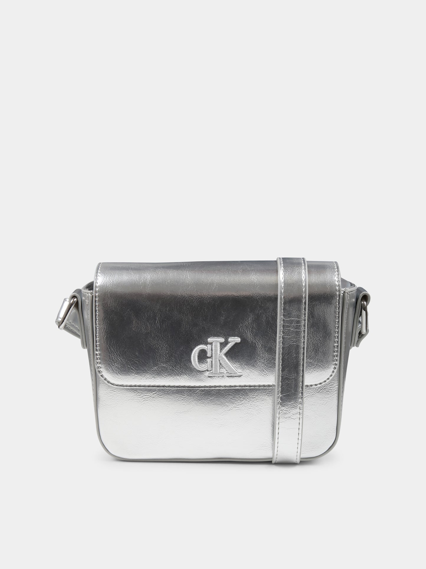 Borsa argento per bambina con logo,Calvin Klein Kids,24F CKIU0IU00688 IU0IU00688 0IV