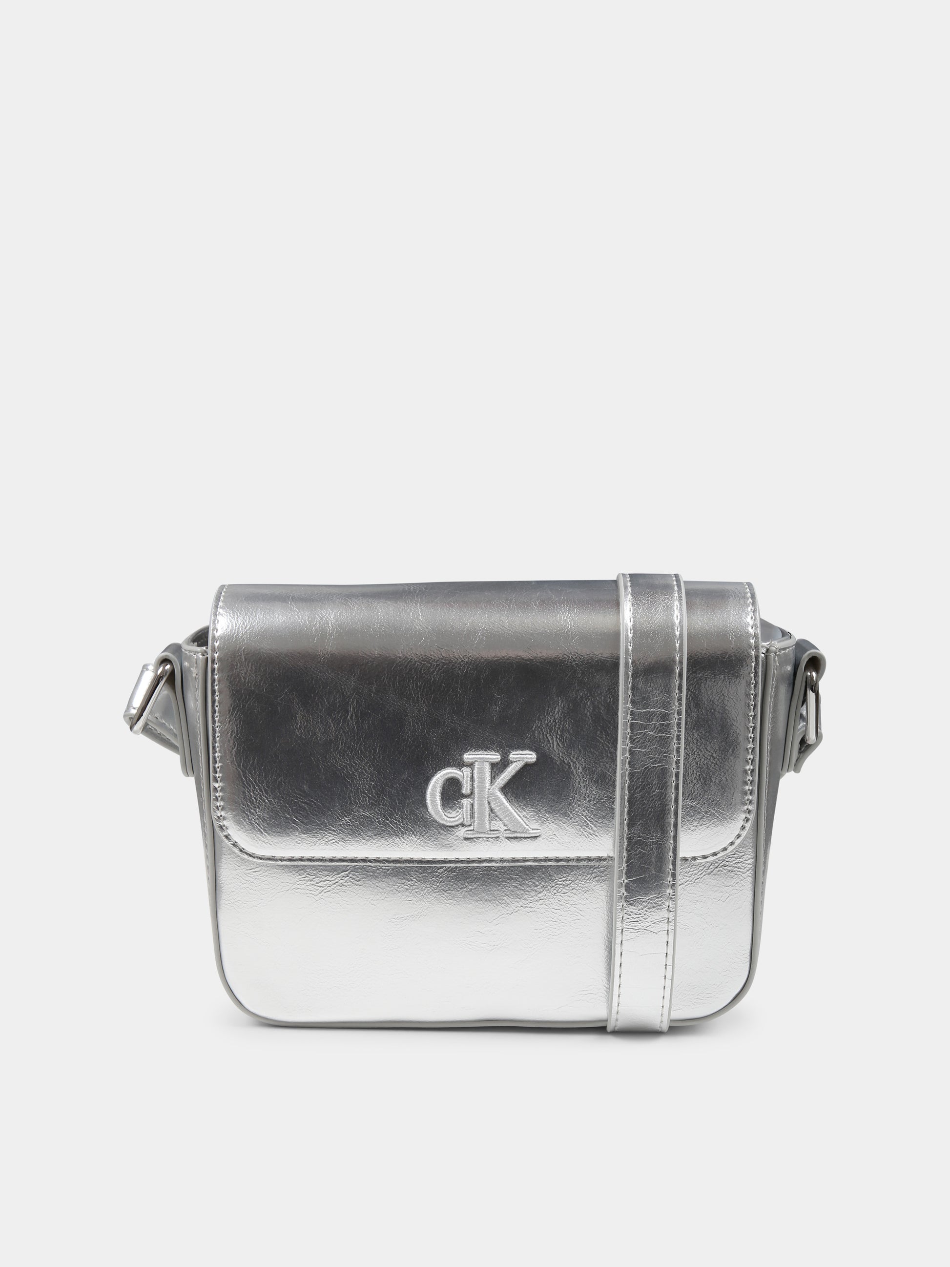 Borsa argento per bambina con logo,Calvin Klein Kids,24F CKIU0IU00688 IU0IU00688 0IV