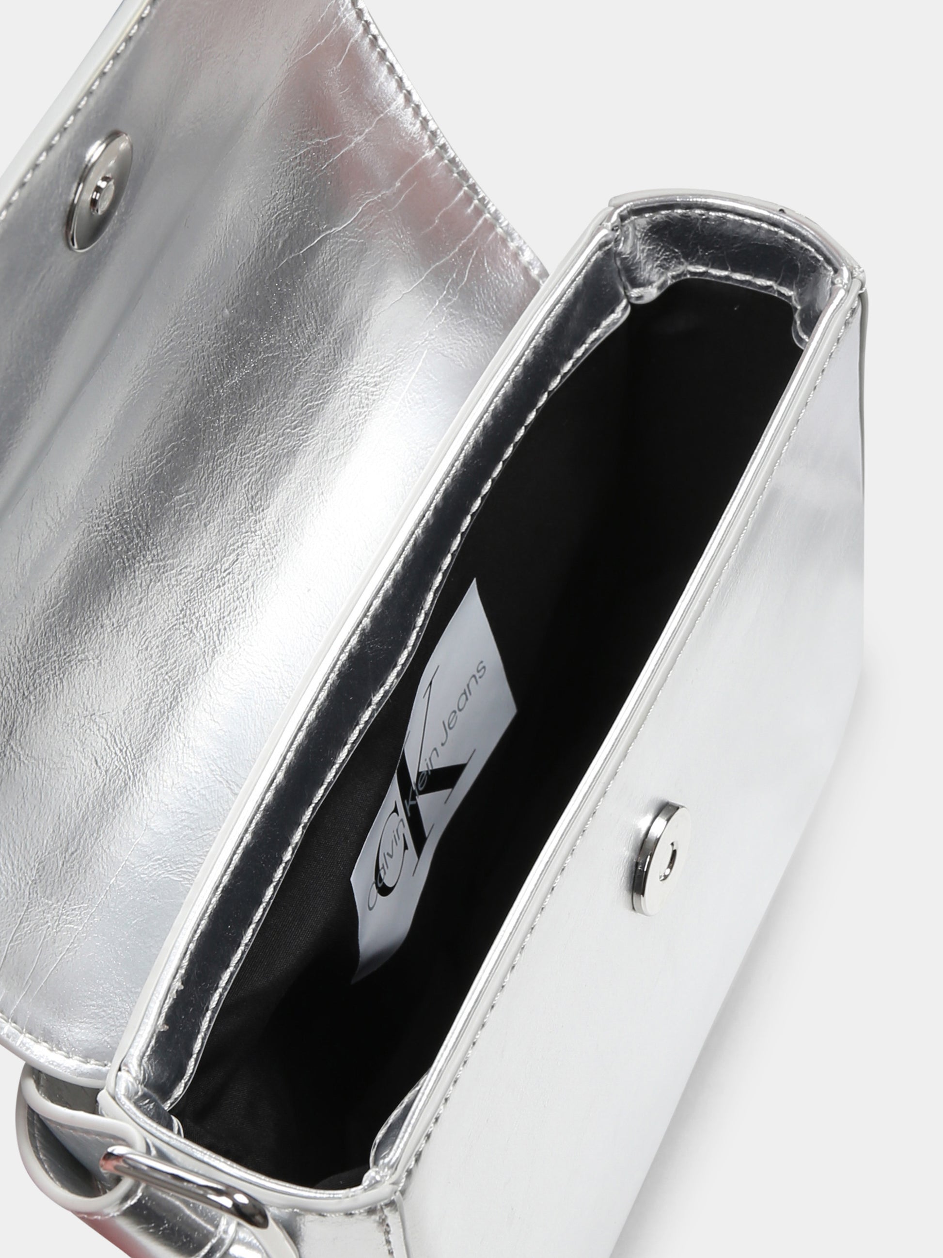 Borsa argento per bambina con logo,Calvin Klein Kids,24F CKIU0IU00688 IU0IU00688 0IV