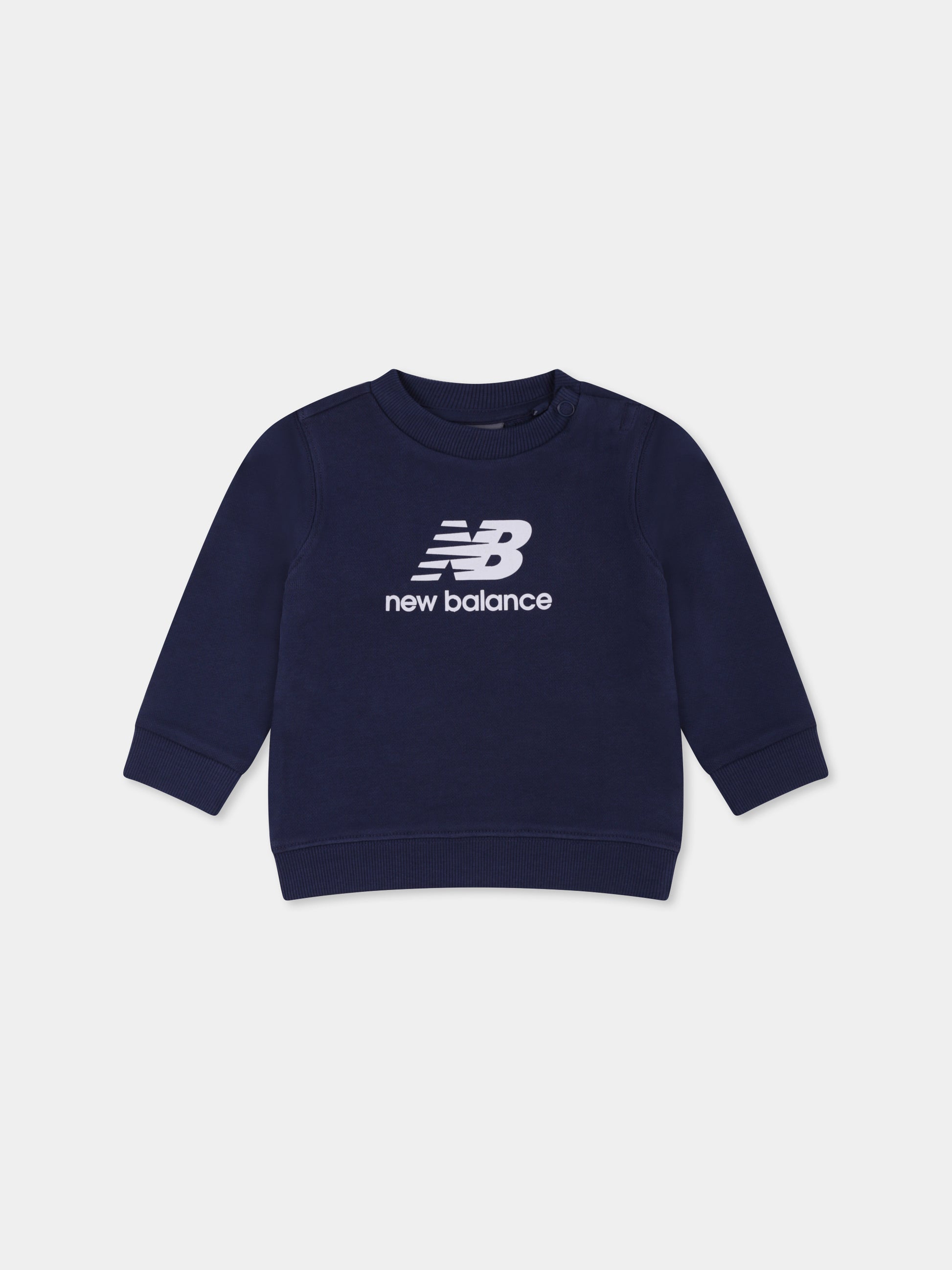 Felpa blu per neonato con logo,New Balance,25S NBLAKB0224 LAKB0224 NNY