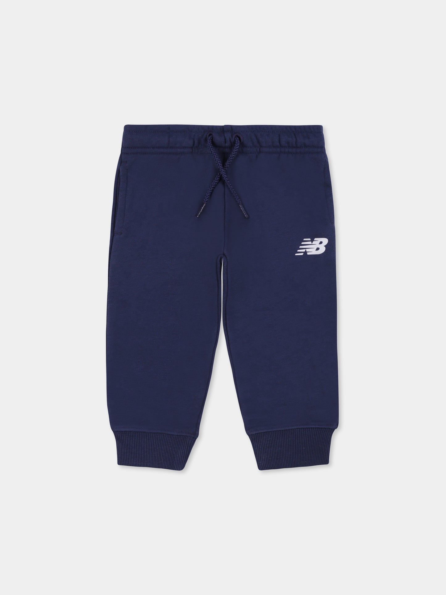 Pantaloni blu per neonato con logo