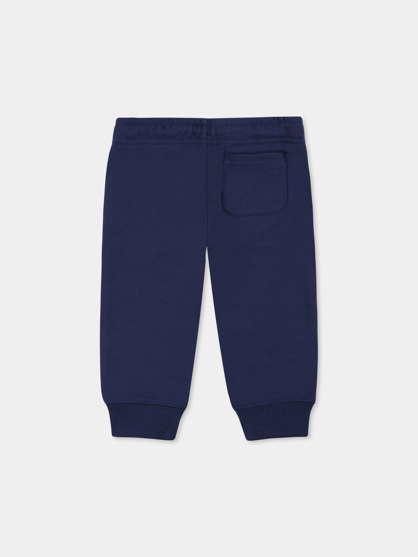 Pantaloni blu per neonato con logo