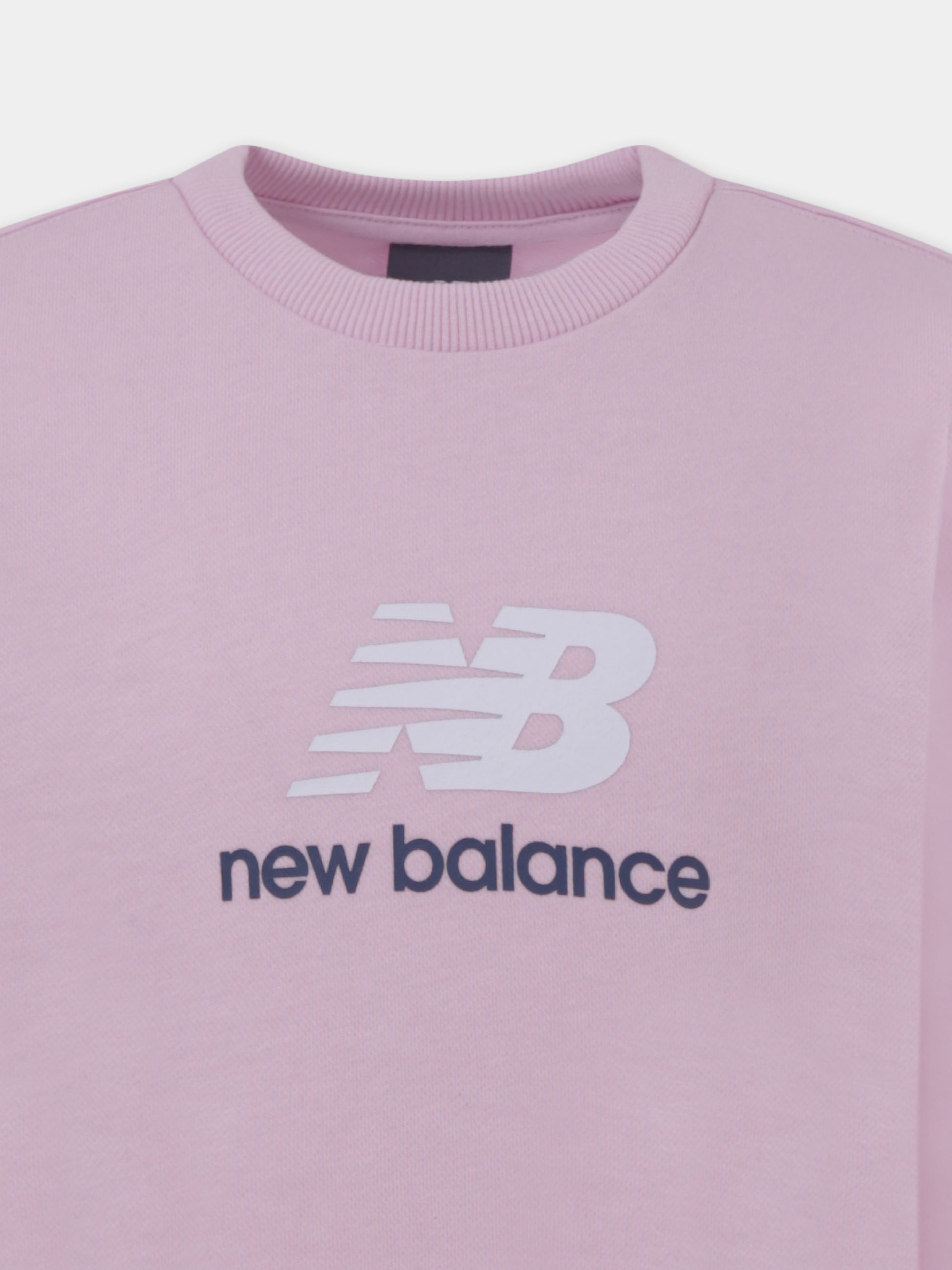 Felpa rosa per bambina con logo,New Balance,25S NBLAKG0157 LAKG0157 LIR
