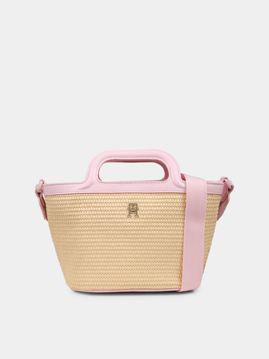 Borsa beige per bambina con logo