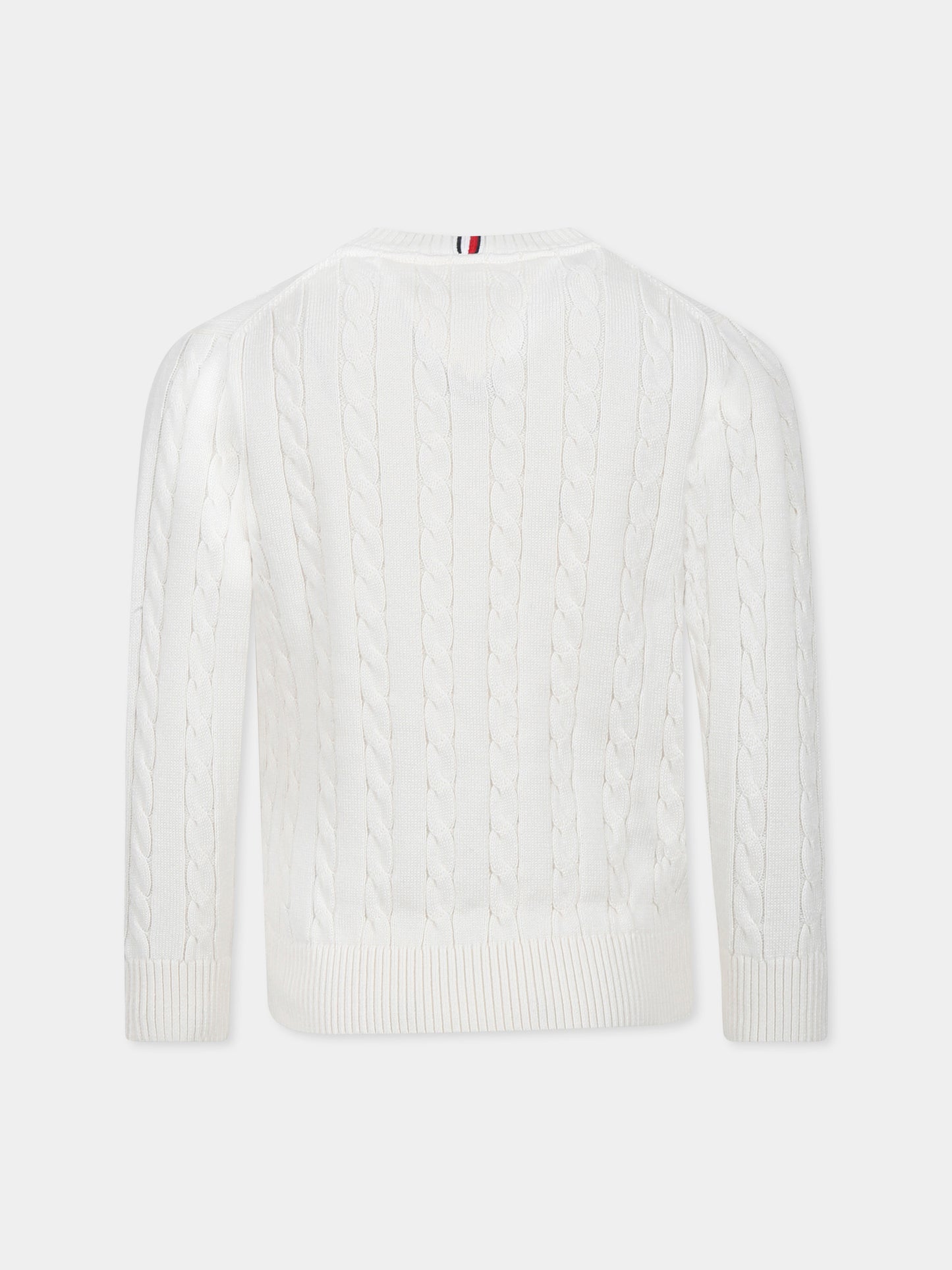 Maglione avorio per bambino con bandierina