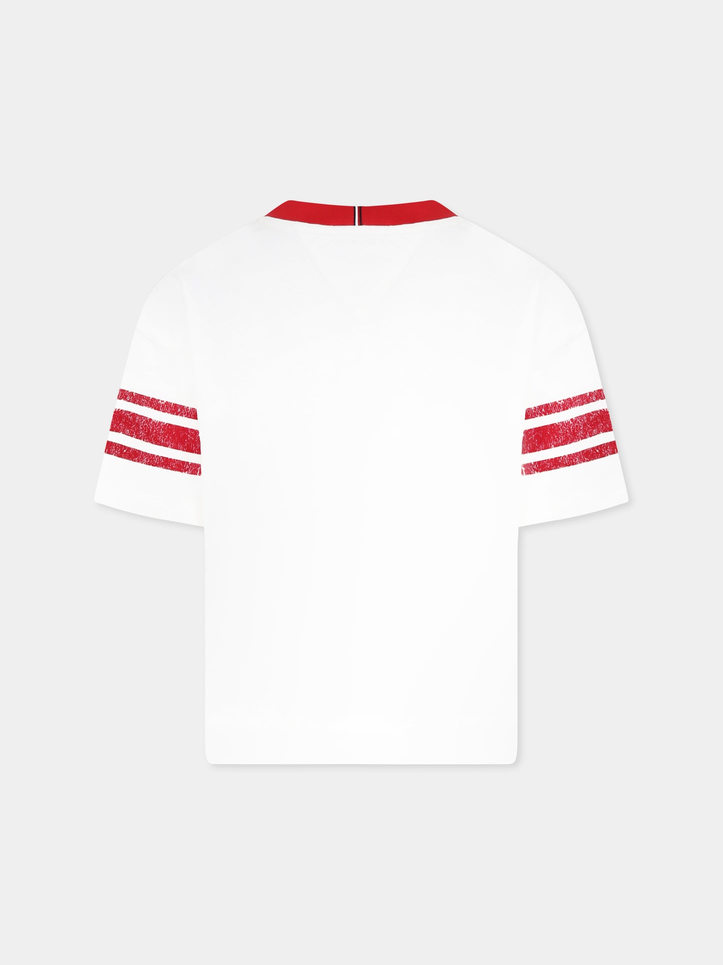 T.shirt avorio per bambina con logo