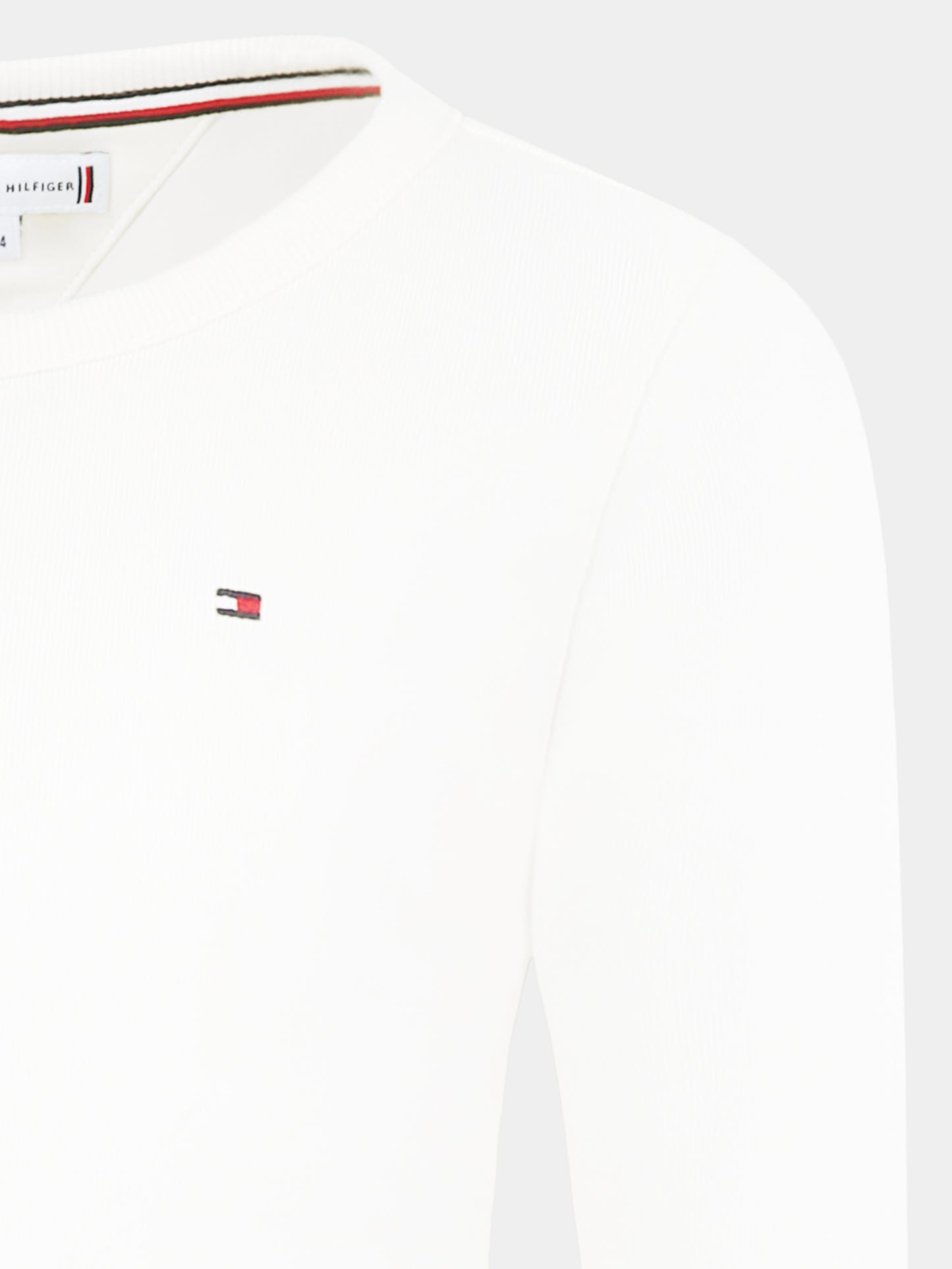 T-shirt crop avorio per bambina con bandierina